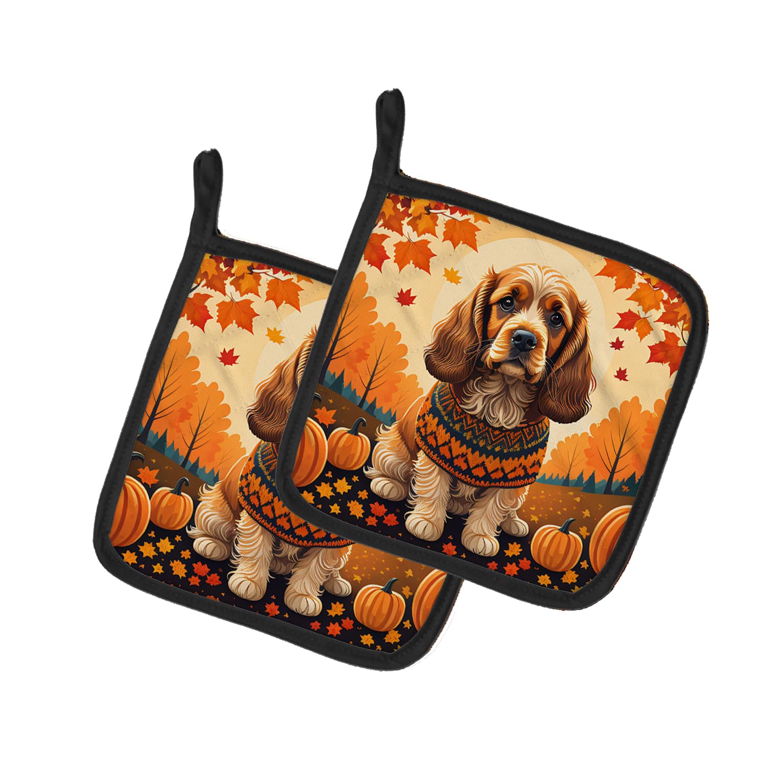 Cocker Spaniel Fall Pair of Pot Holders