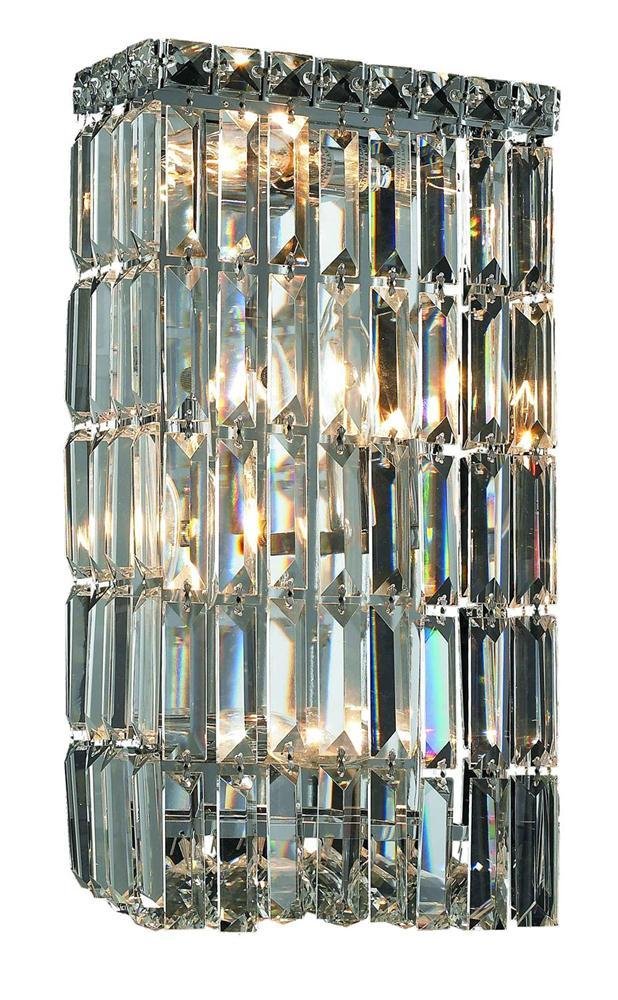 Maxime 4 light Chrome Wall Sconce Clear Royal Cut Crystal