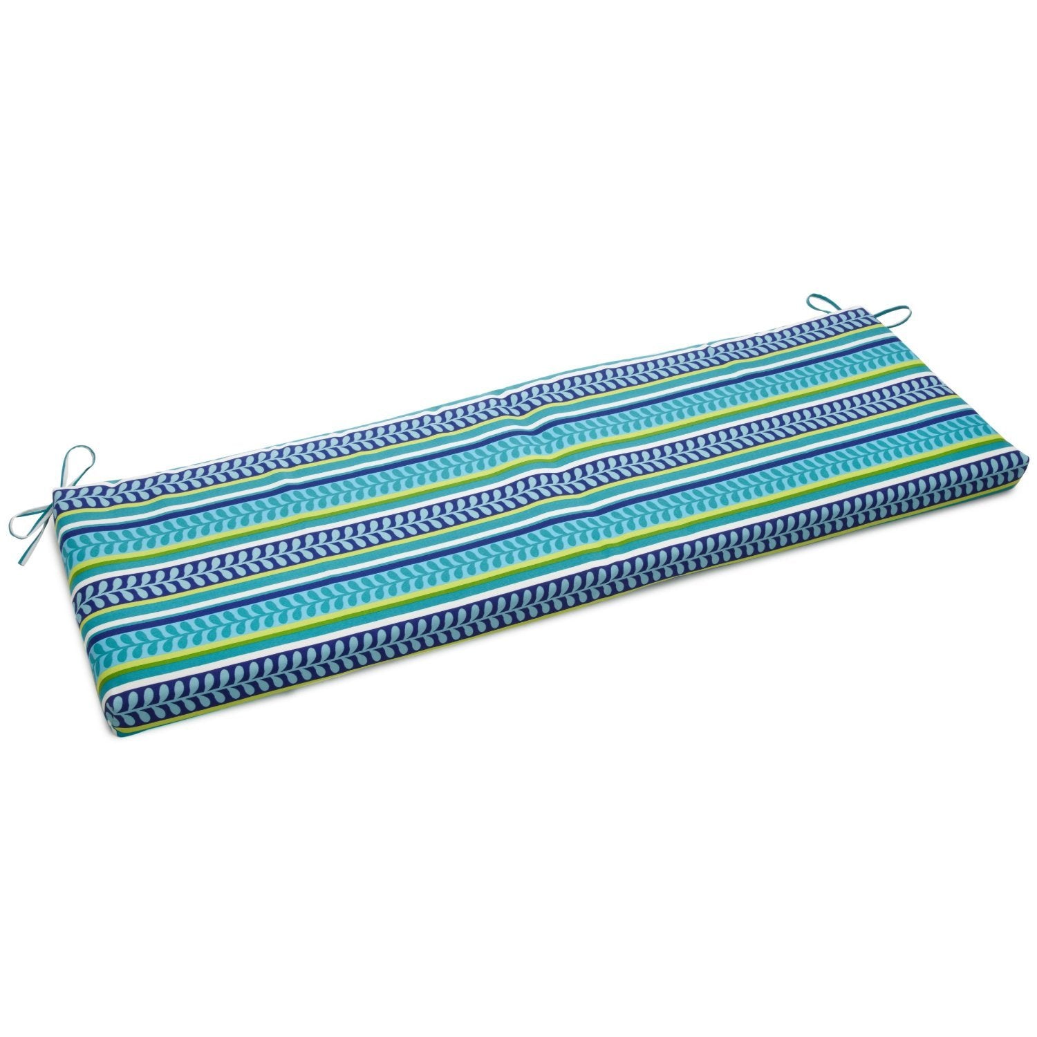 60-inch by 19-inch Spun Polyester Bench Cushion - Pike Azure