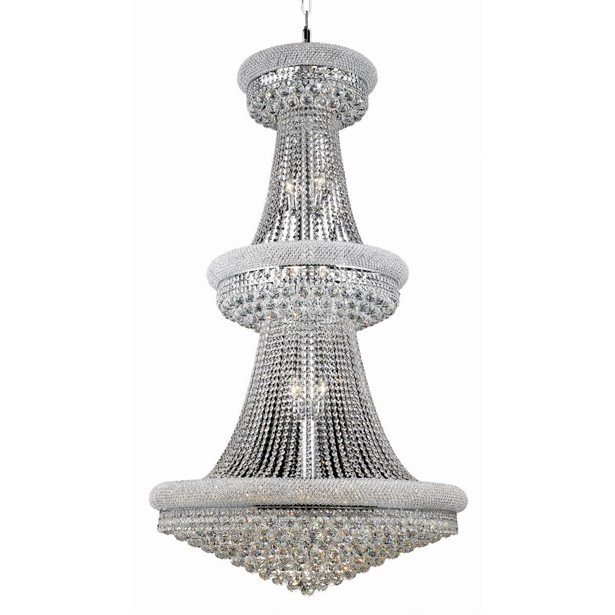 Primo 32 light Chrome Chandelier Clear Royal Cut Crystal