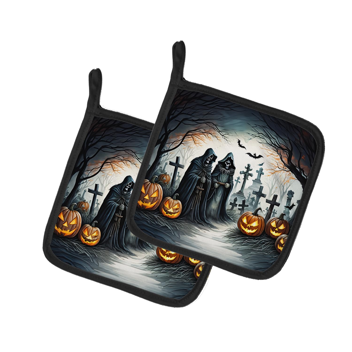 The Grim Reaper Spooky Halloween Pair of Pot Holders