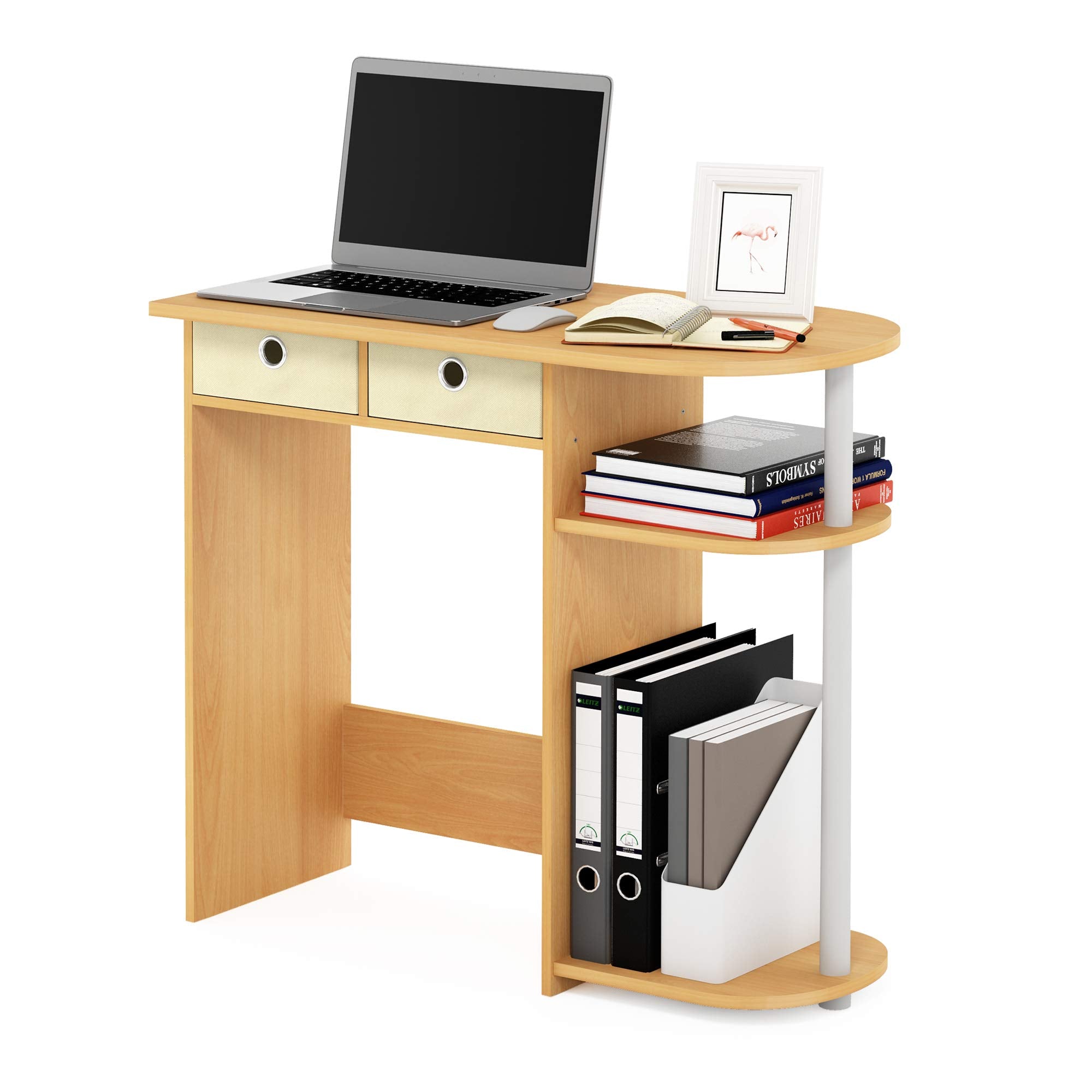Furinno 11193BE/WH/IV Go Green Home Laptop Notebook Computer Desk/Table, Beech/Ivory/White