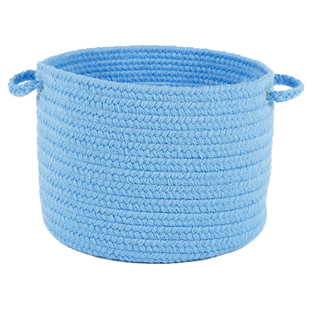Rhody Rug HB07B014X010 Braided Area Rugs, Solid Aqua Blue, 14 x 10""