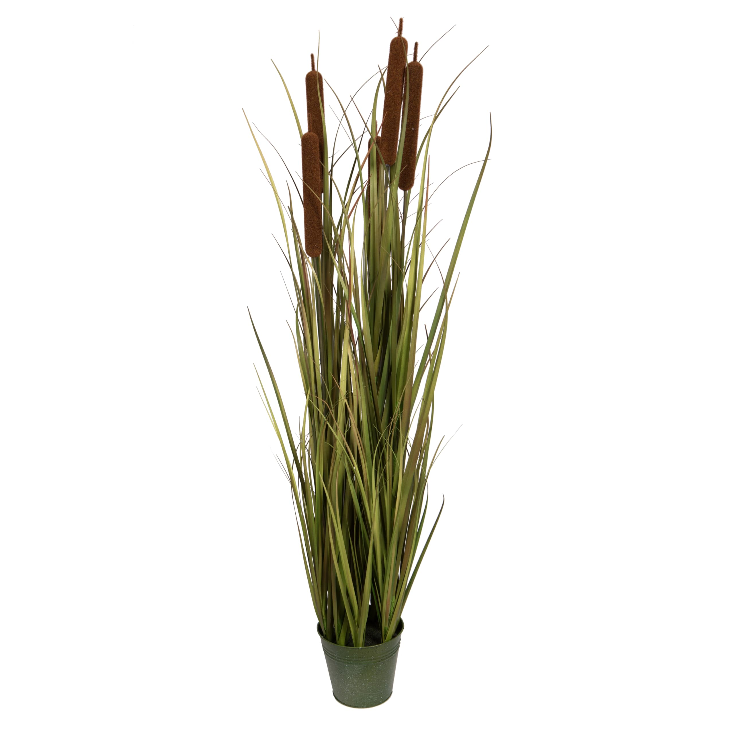 Casafoyer 48” Faux Potted Grass with Cattails - Stylish Home Decor ( Pack of 2 )