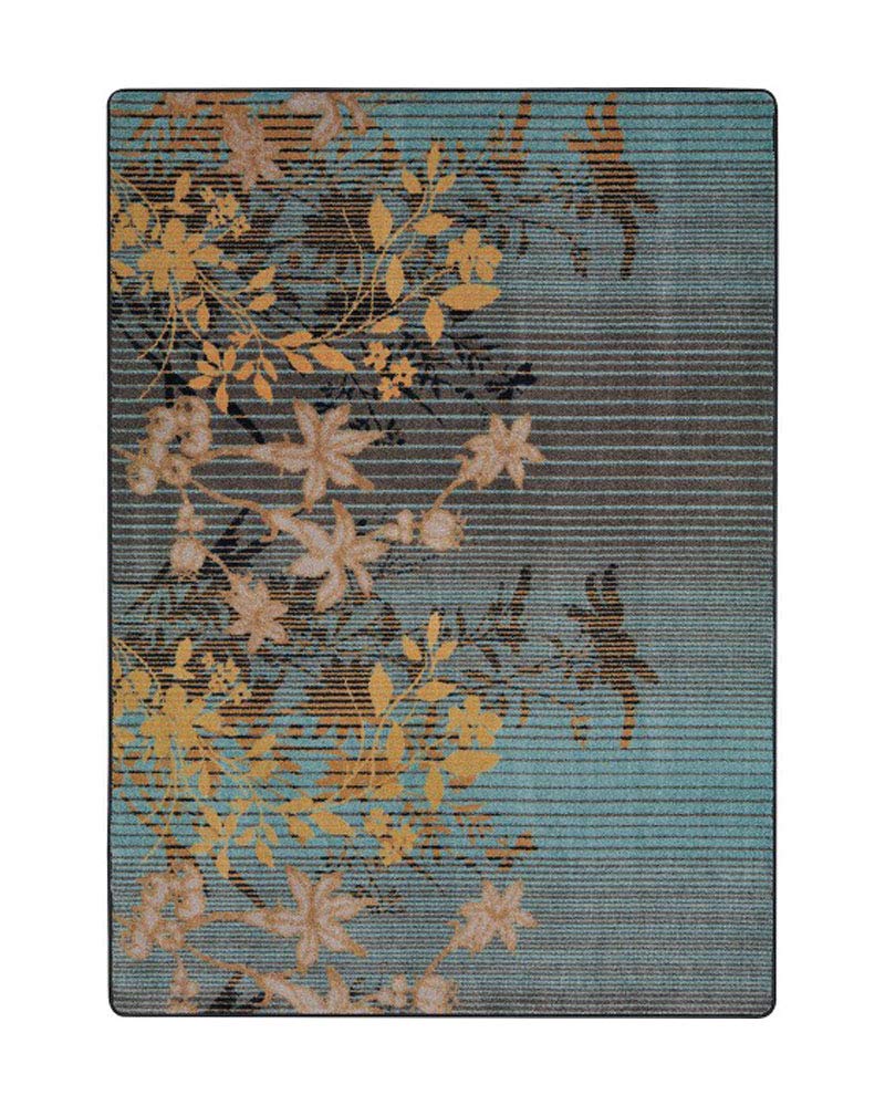 Peaceful Garden 310 x 54??area rug in color Lagoon