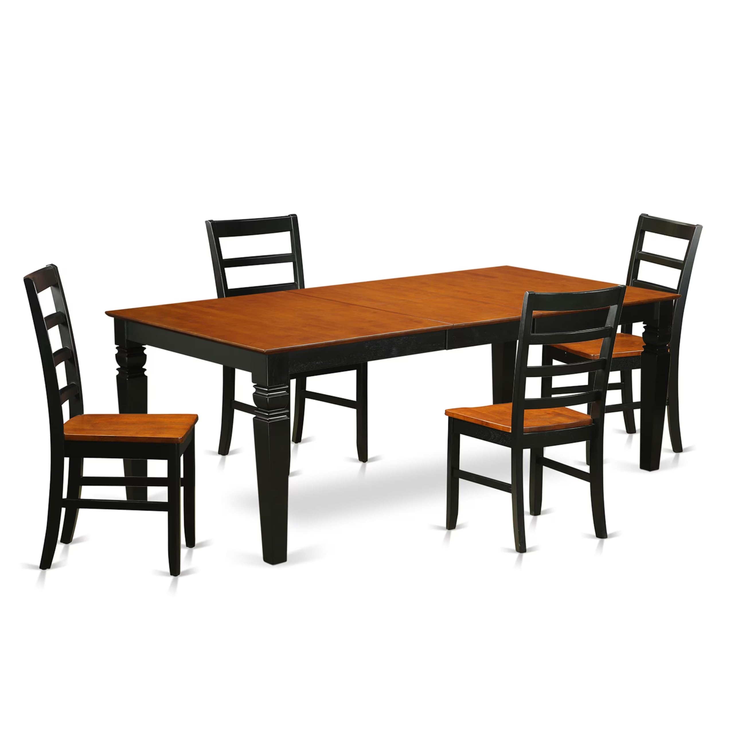 5  Pc  dinette  set  with  a  Dining  Table  and  4  Dining  Chairs  in  Black  and  Cherry