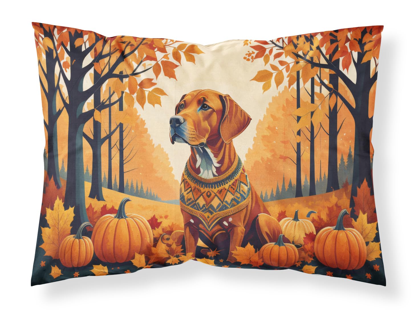 Carolines Treasures DAC1077PILLOWCASE Vizsla Fall Fabric Standard Pillowcase Lightweight Super Soft Easy Care Decorative Artwork Pillowcase, Standard