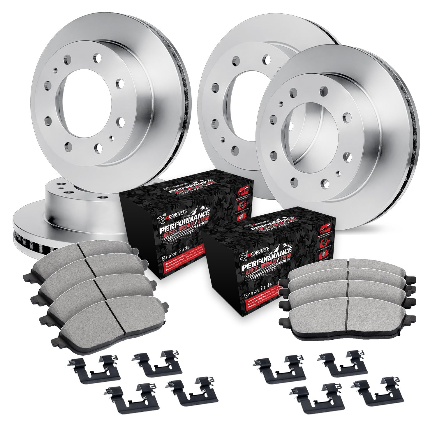 R1 Concepts Disc Brake Rotor Set with Off-Road/Tow Brake Pads and Hardware WFVH2-54125
