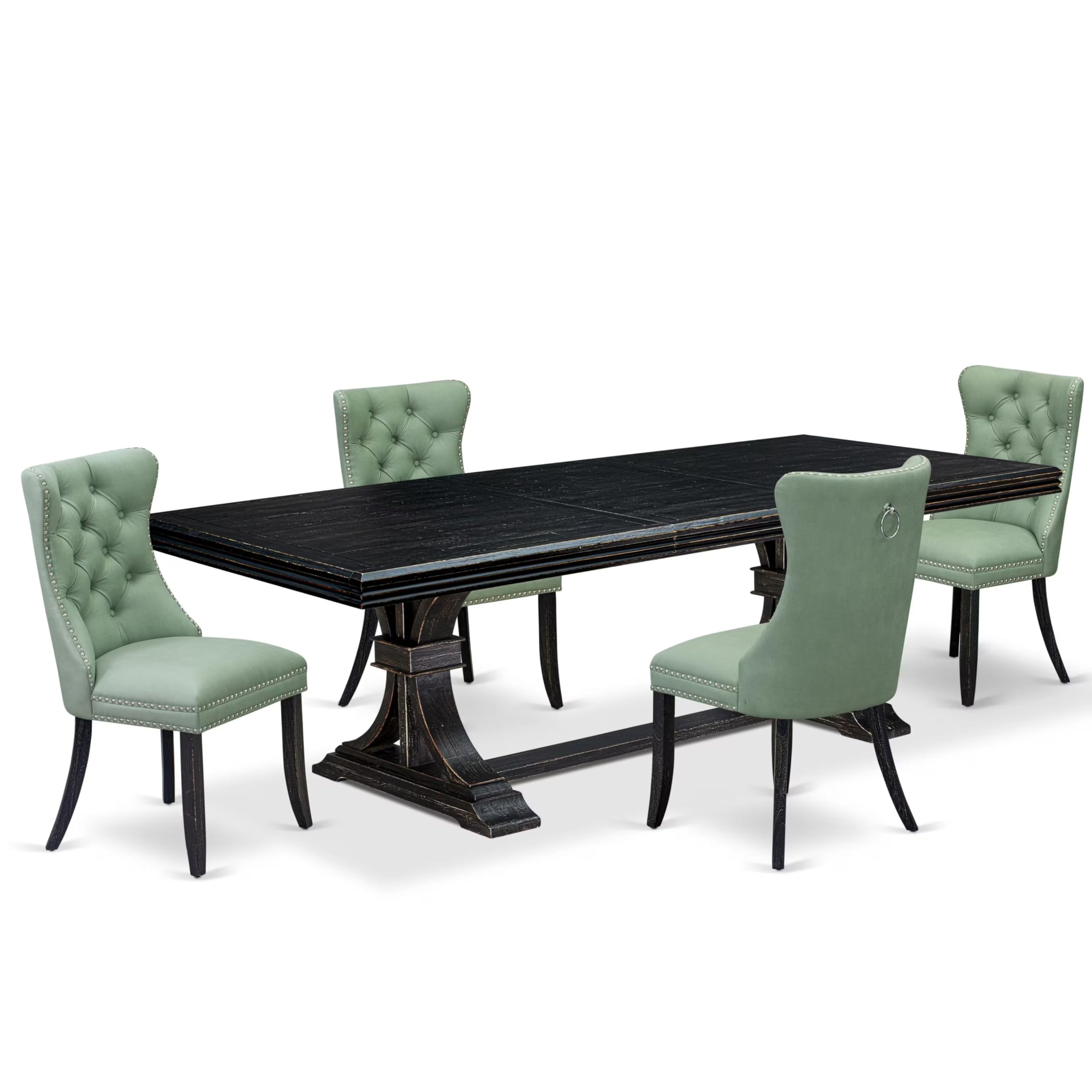 5 Pieces Modern Dining Set a Rectangle Kitchen Table and 4 Dining Chairs