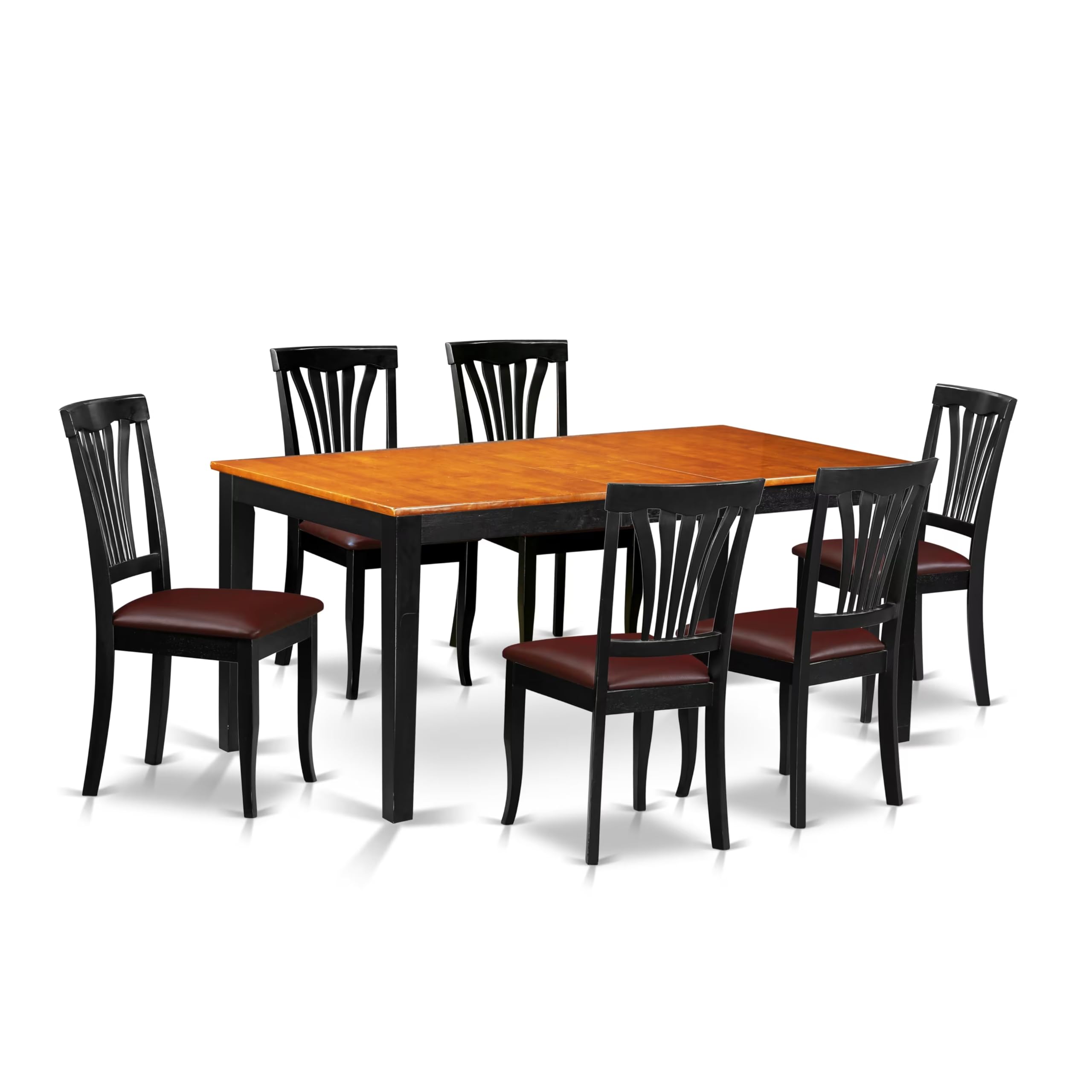7  PC  Kitchen  Table  set-Dining  Table  and  6  Leather  Dining  Chairs