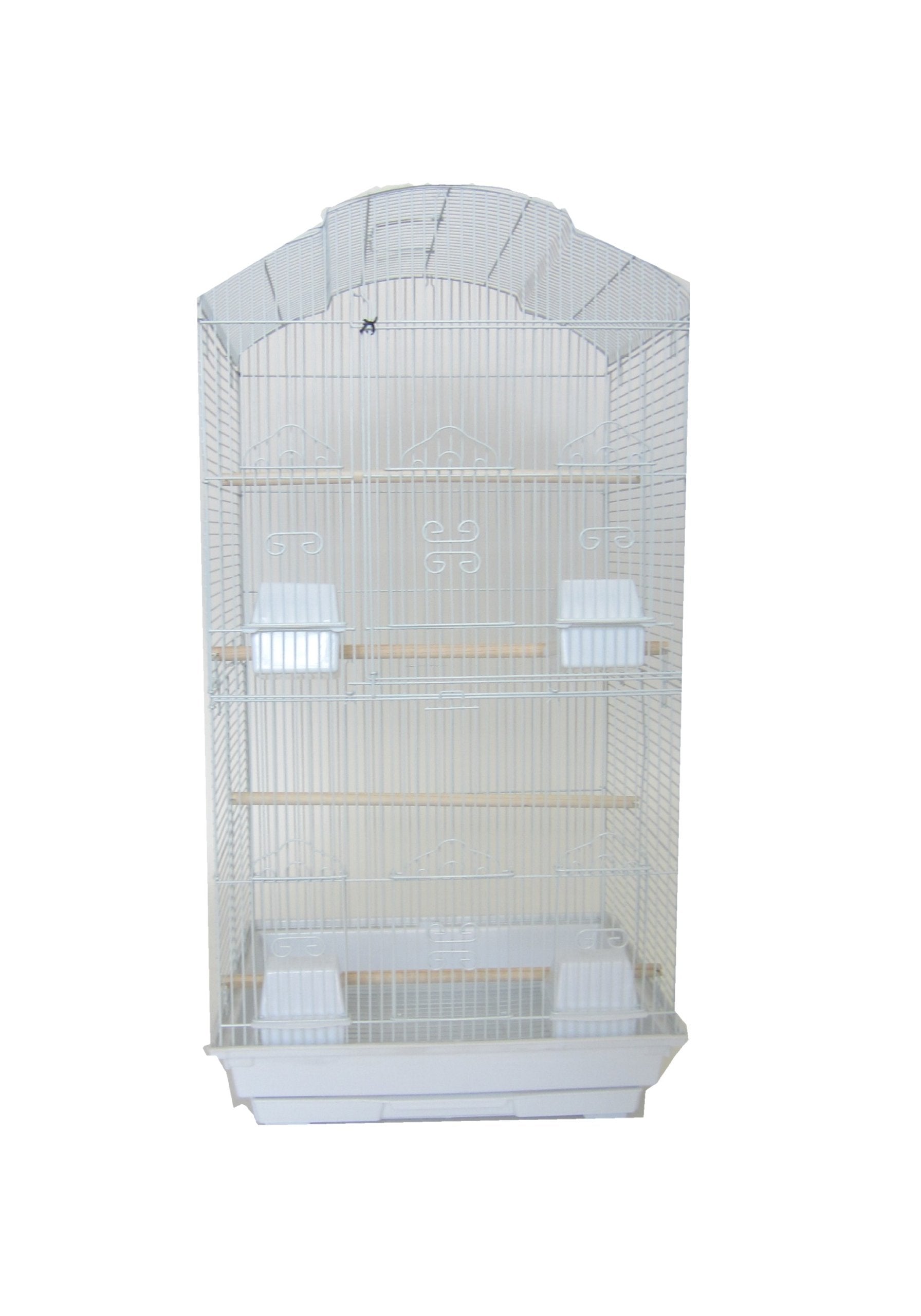6804 3/8 Bar Spacing Shall Top Small Bird Cage - 18″x14″ In White