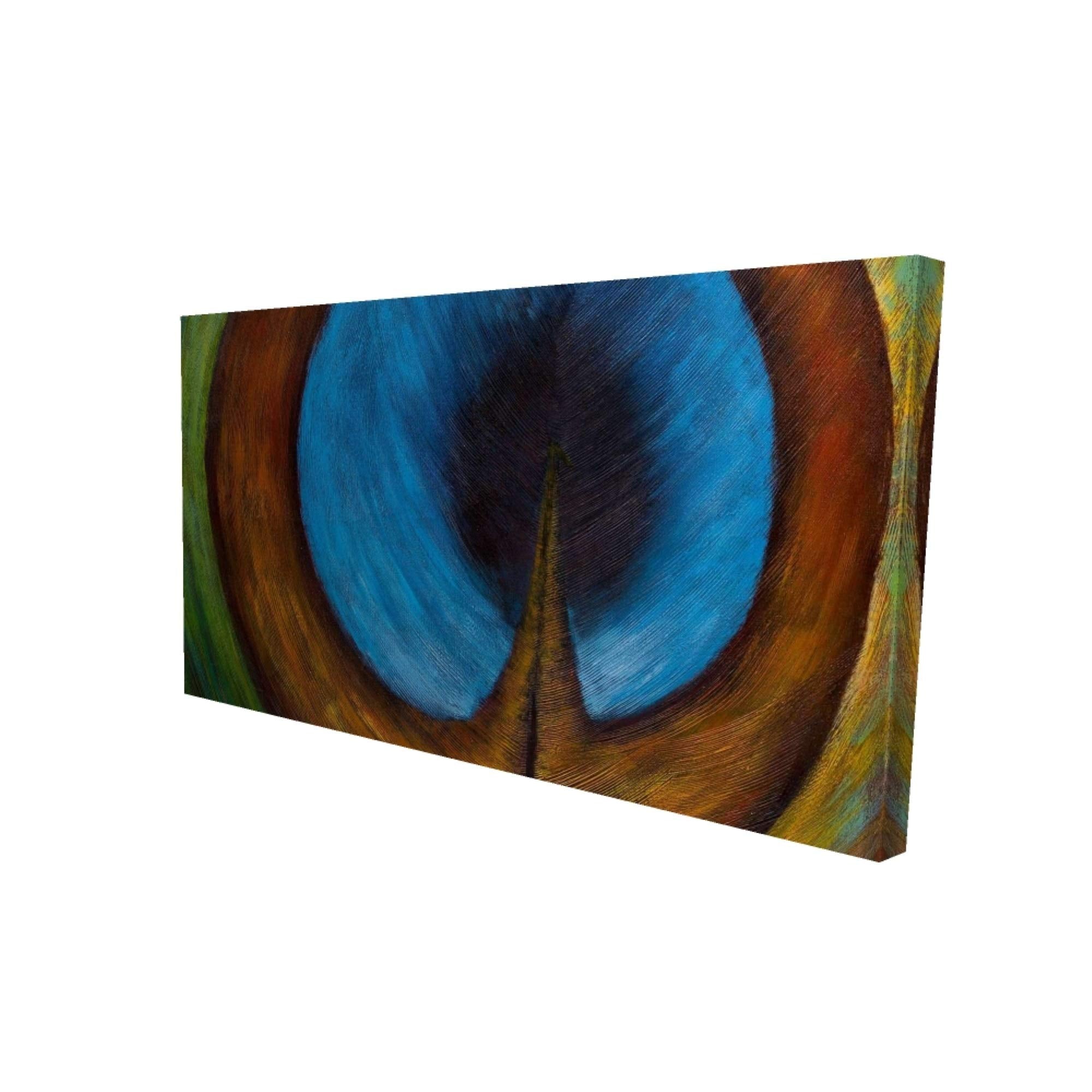 Peacock Feather Center - Print on canvas by Begin Edition