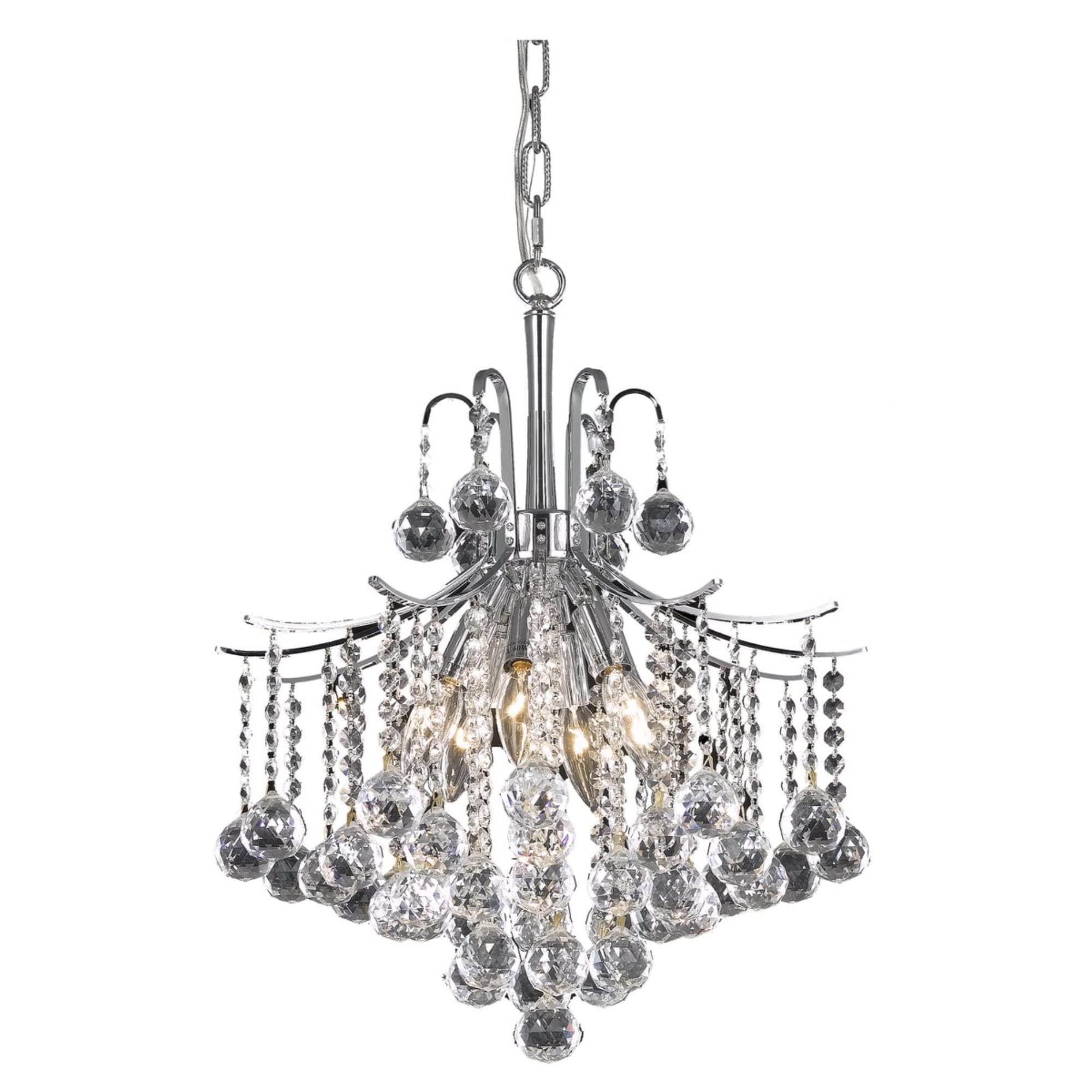 Elegant Lighting Living District Indoor Modern Home Decorative Bright Ceiling Amelia Collection Pendant D17In H20In Lt:6 Chrome
