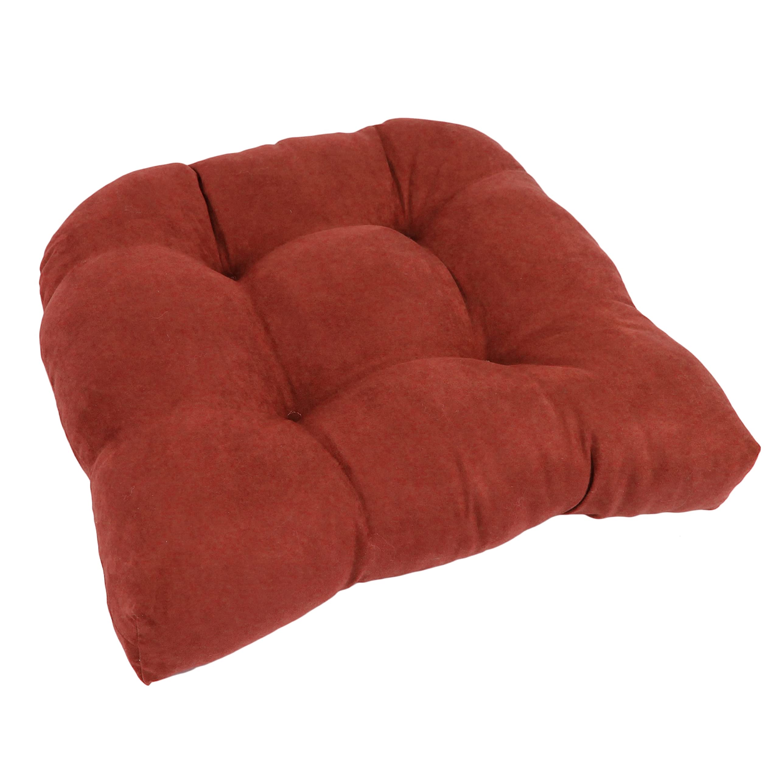 19-inch U-Shaped Micro Suede Tufted Dining Chair Cushion - Cardinal Red