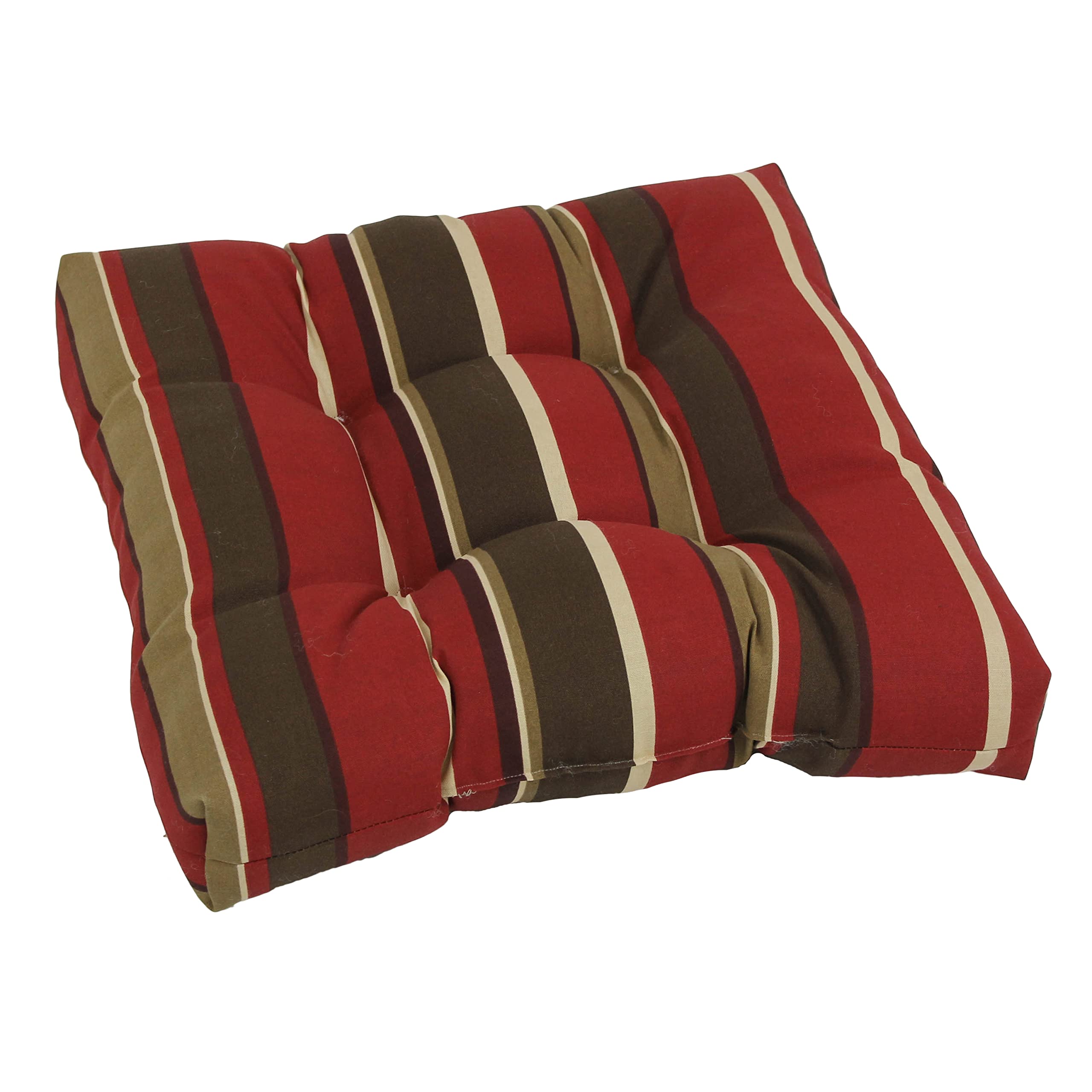19-inch Squared Spun Polyester Tufted Dining Chair Cushion - Monserrat Sangria