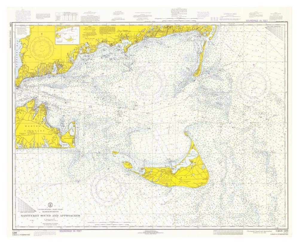 Nautical Chart - Nantucket Sound and Approaches ca. 1973-Paper Art-46x38”