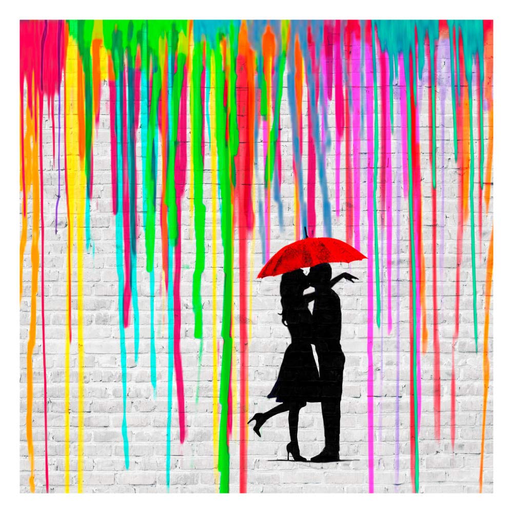 Romance in the Rain (detail)-Paper Art-26x26”