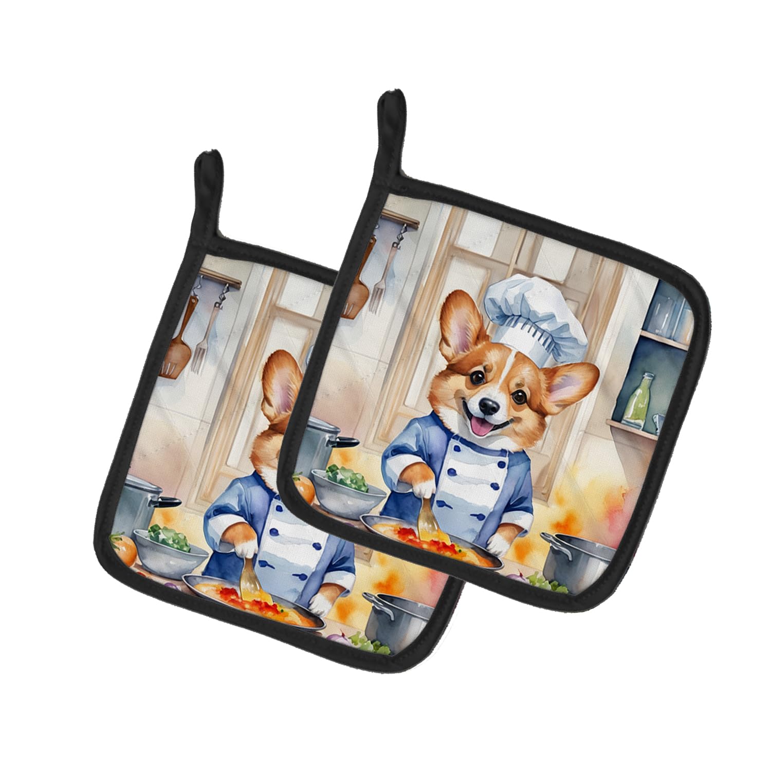Corgi The Chef Pair of Pot Holders