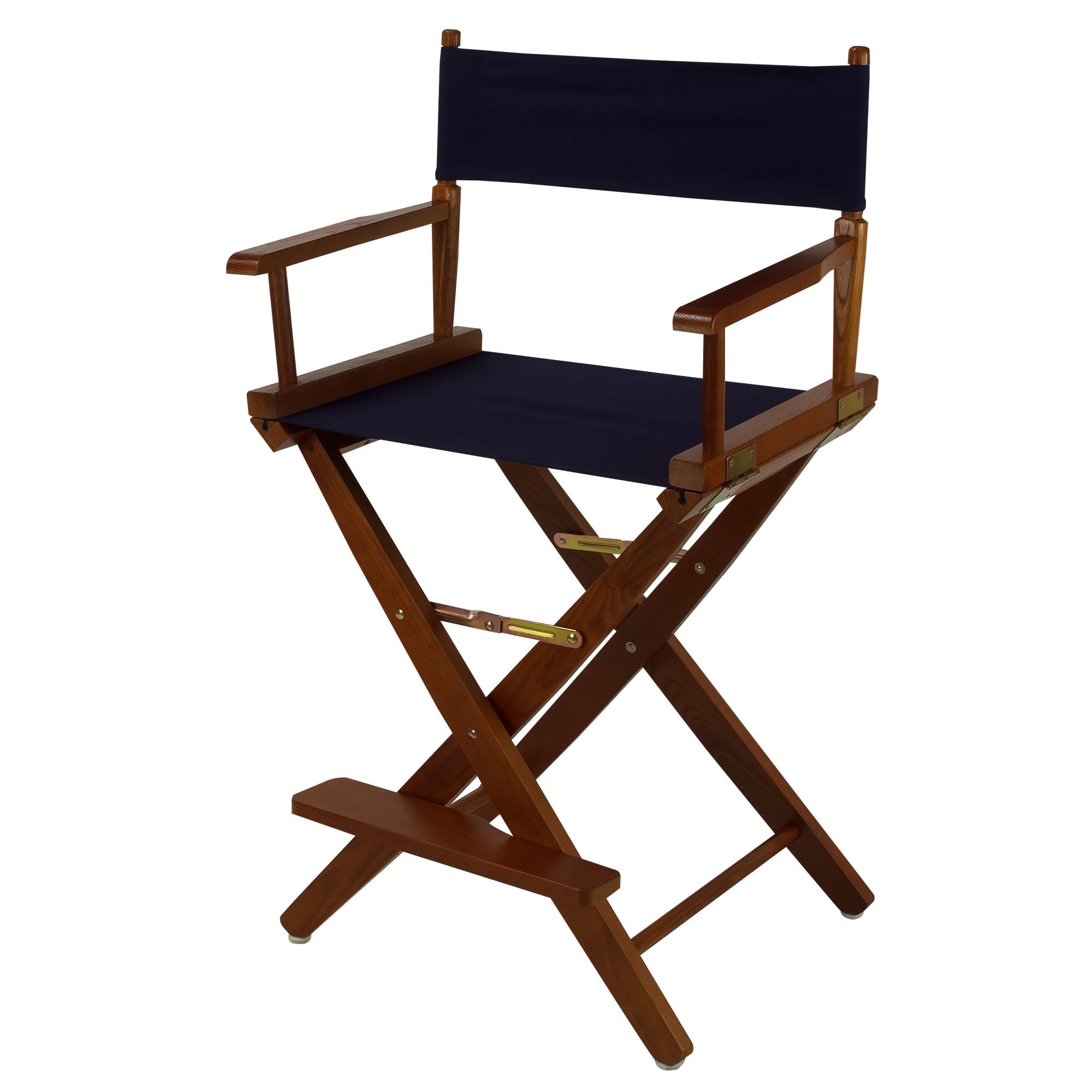 Extra-Wide Premium 24  Directors Chair Mission Oak Frame W/Navy Color Cover