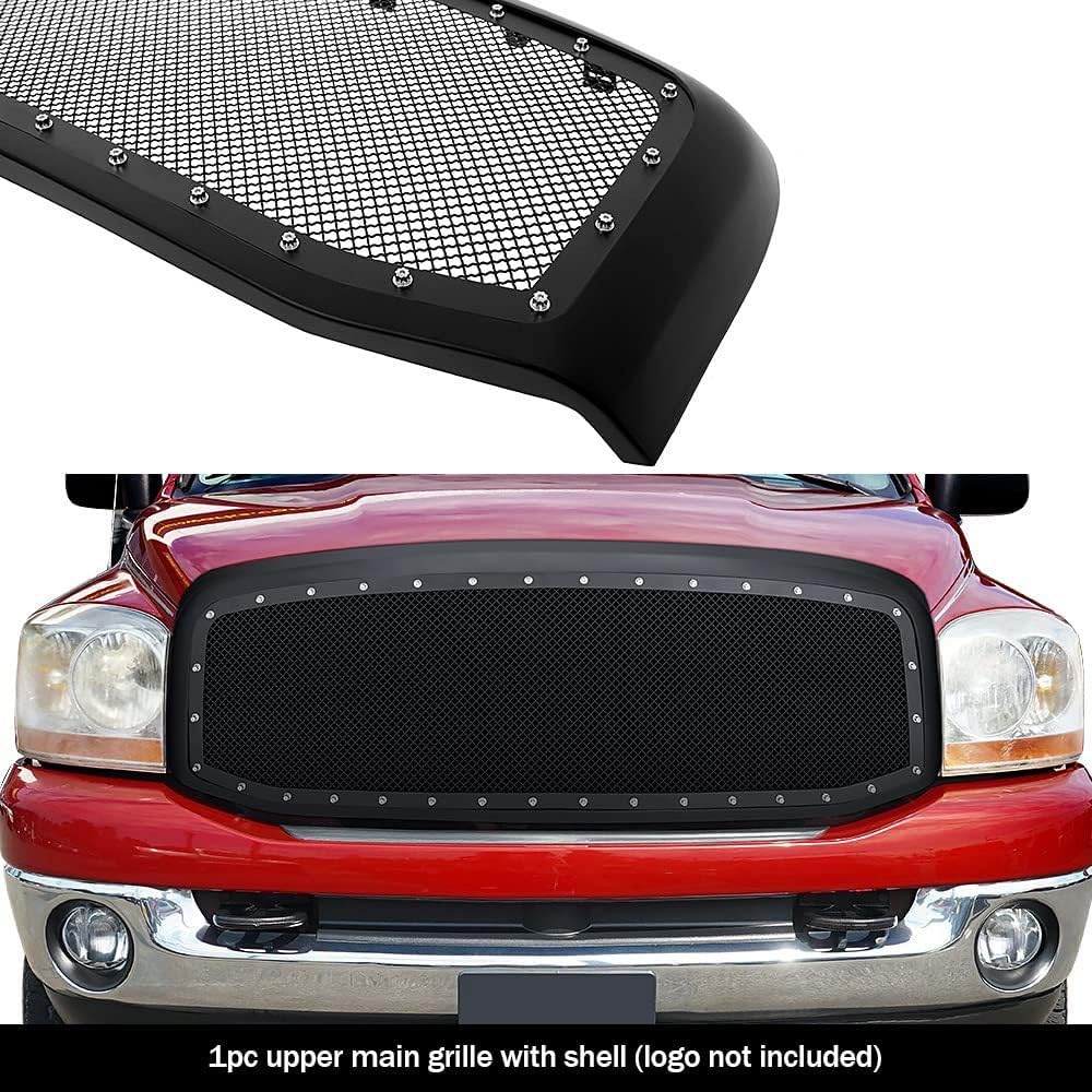 PE + Stainless Steel Main Upper Package Grille 2006-2008 Ram 1500 /2006-2009 Dodge Ram 2500 /2006-2009 Dodge Ram 3500