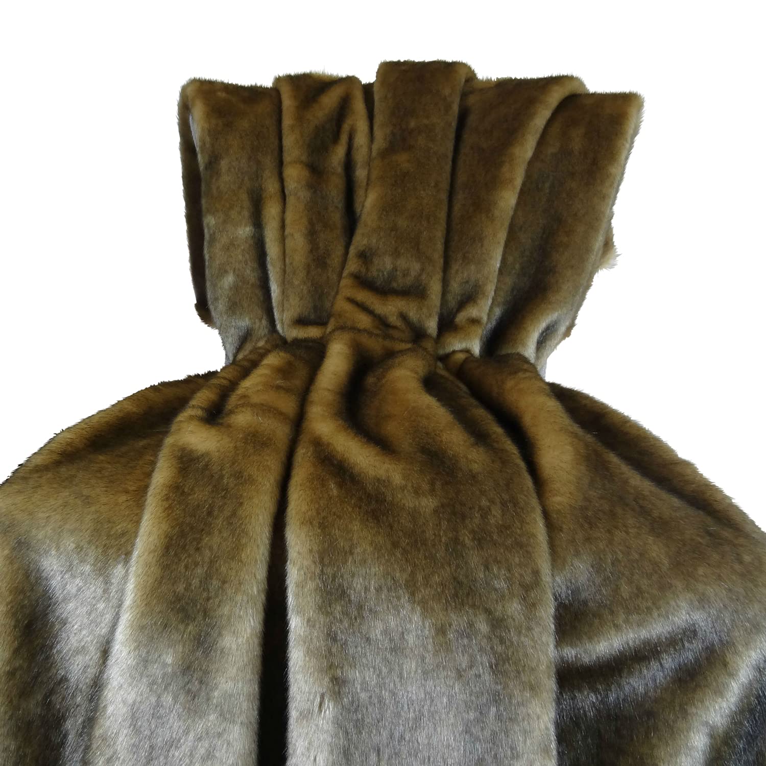 Plutus Brands Wild Mink Fur Handmade Throw Pillow, 80 X 90, Light Brown