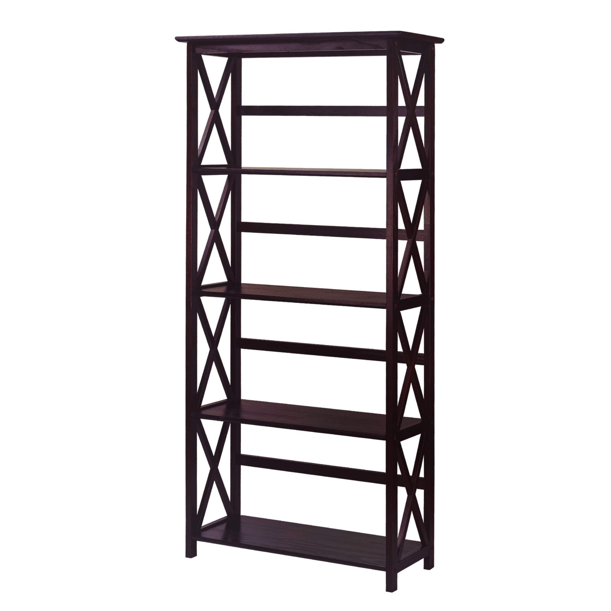 Montego 5-Shelf Bookcase-Espresso
