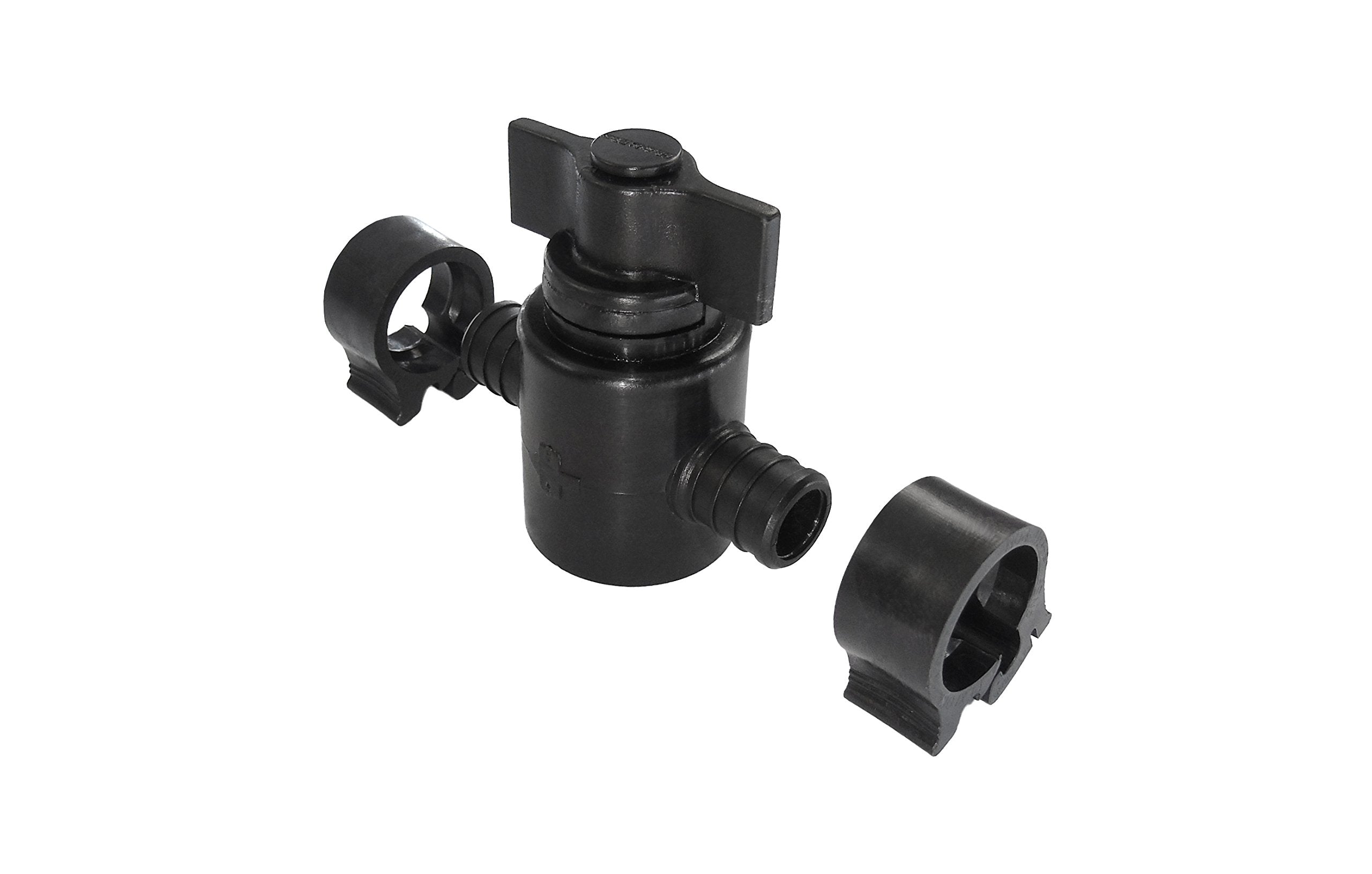 Pexlock 30894 Straight Stop Valve, 3/4, Black