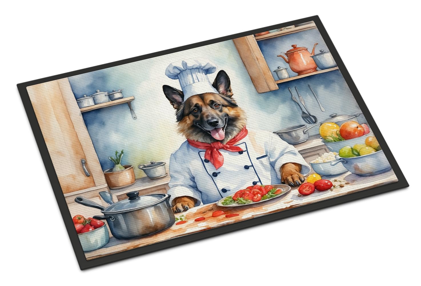Carolines Treasures DAC6202JMAT Belgian Tervuren The Chef Doormat Front Door Mat Indoor Outdoor Rugs for Entryway, Non Slip Washable Low Pile, 24H X 36W