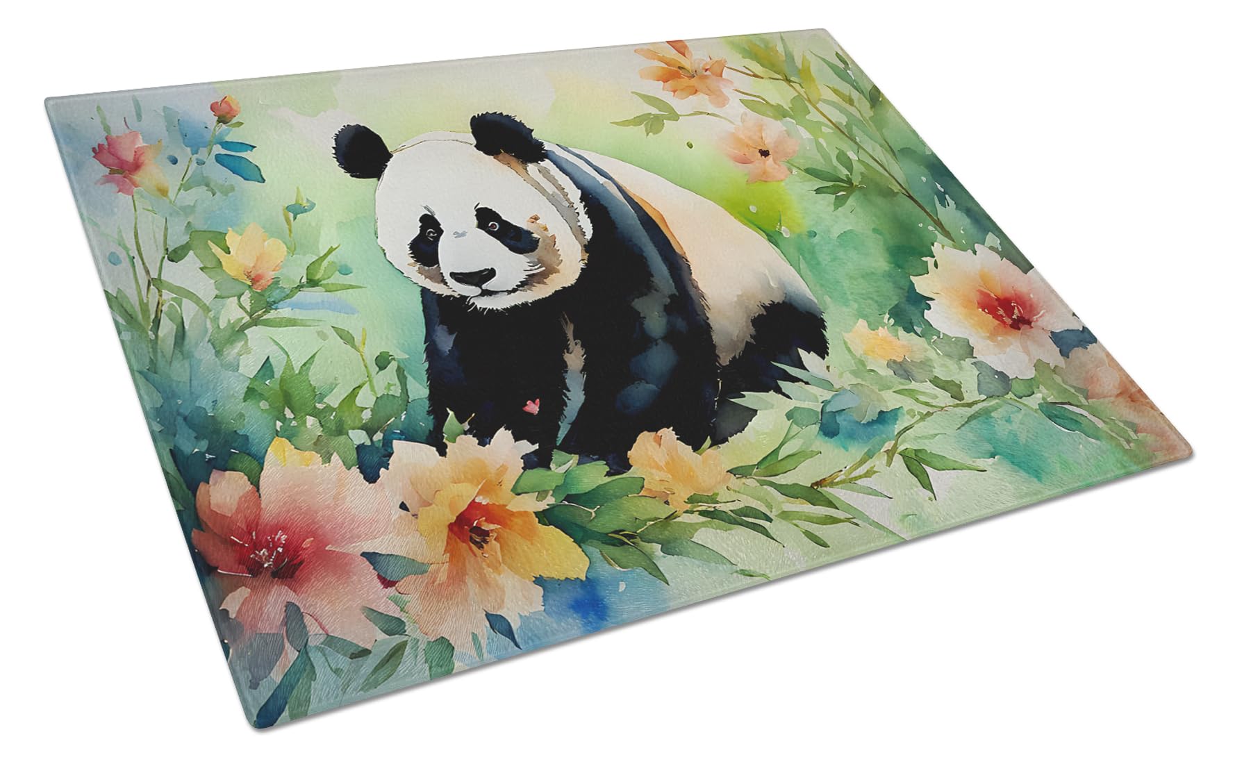 Carolines Treasures DAC2973LCB Panda Glass Cutting Board Large Decorative Tempered Glass Kitchen Cutting and Serving Board Large Size Chopping Board