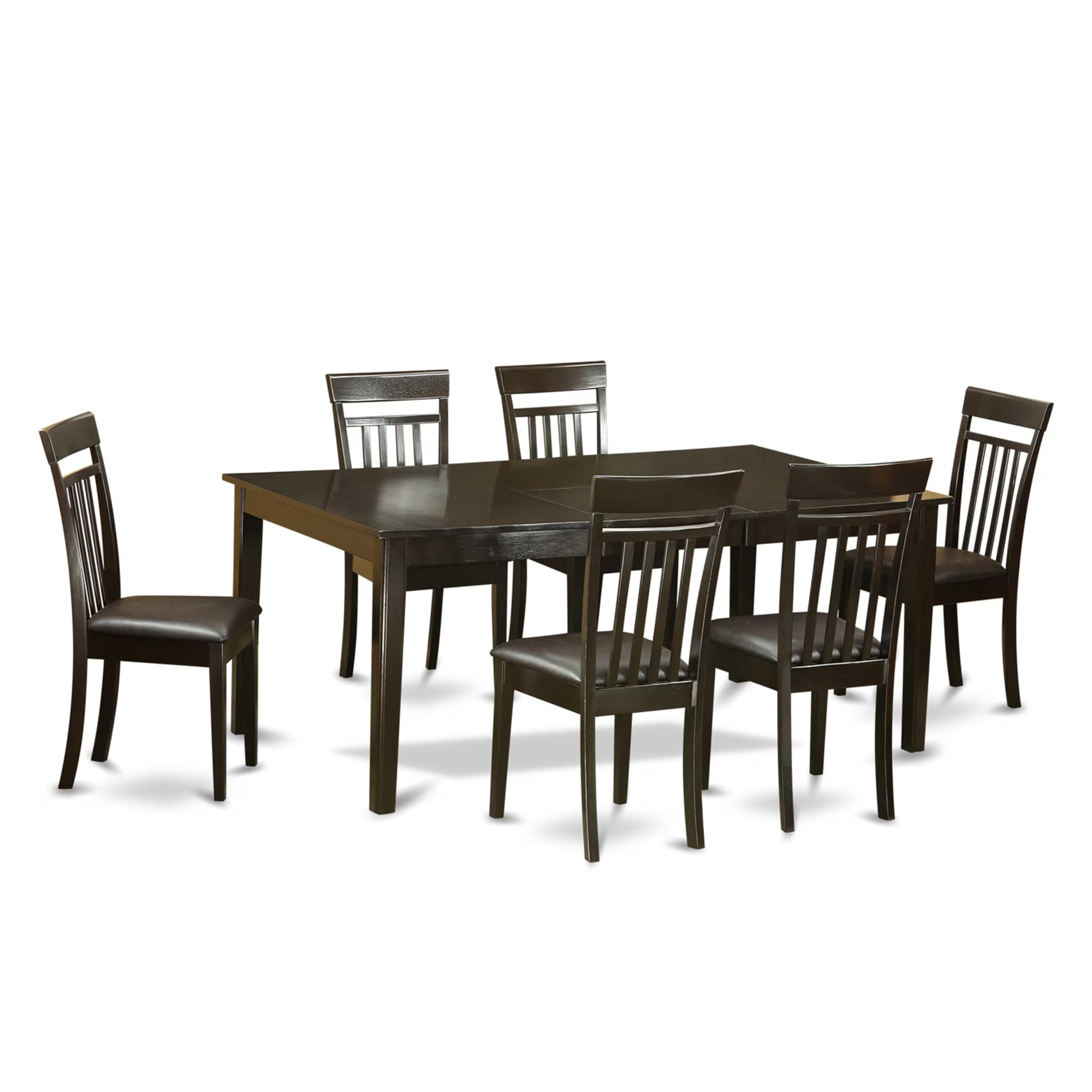 HECA7-CAP-LC 7 Pc Dining room set-Table with Leaf and 6 Dinette Chairs.