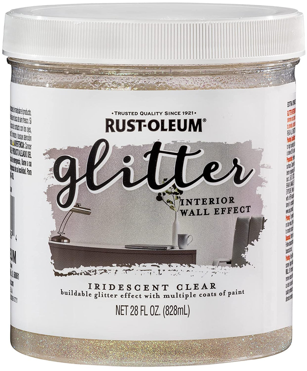Rust-Oleum 323860 Glitter Interior Wall Paint 28 Fl Oz (Pack Of 1) Iridescent