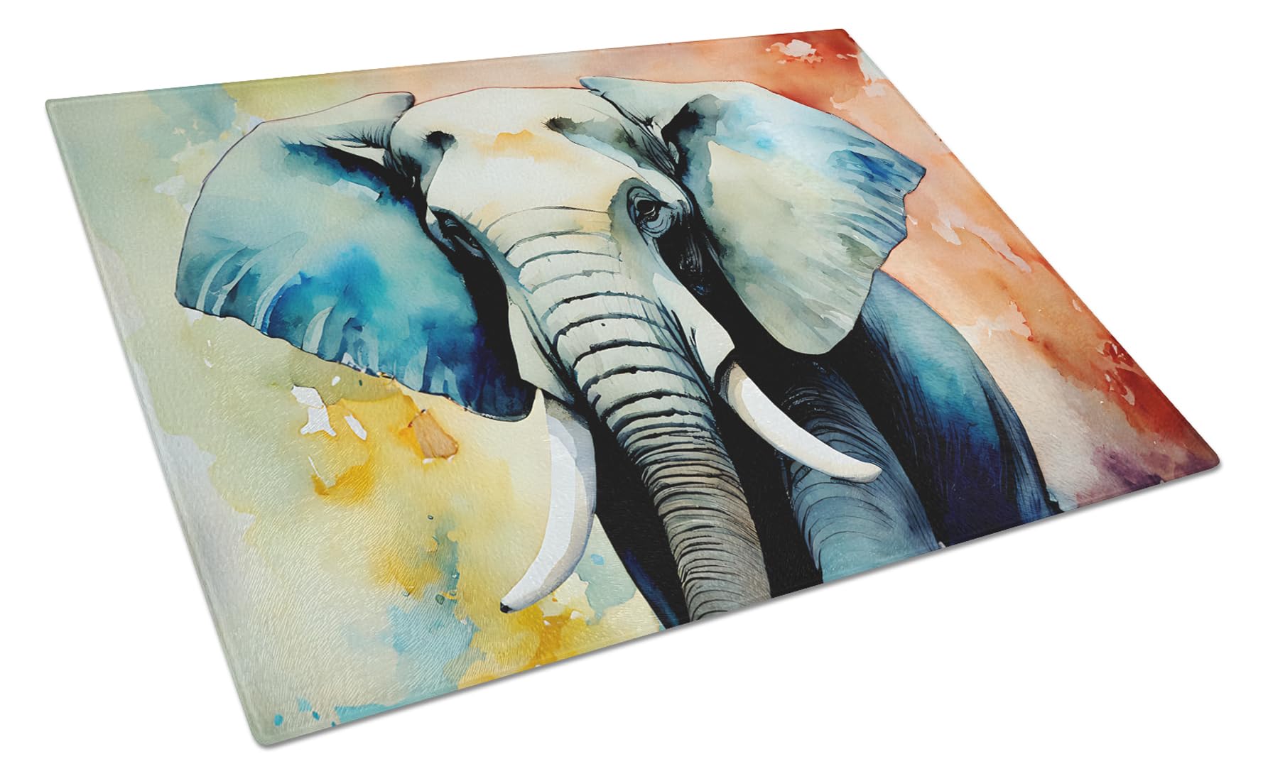 Carolines Treasures DAC2910LCB Elephant Glass Cutting Board Large Decorative Tempered Glass Kitchen Cutting and Serving Board Large Size Chopping Board