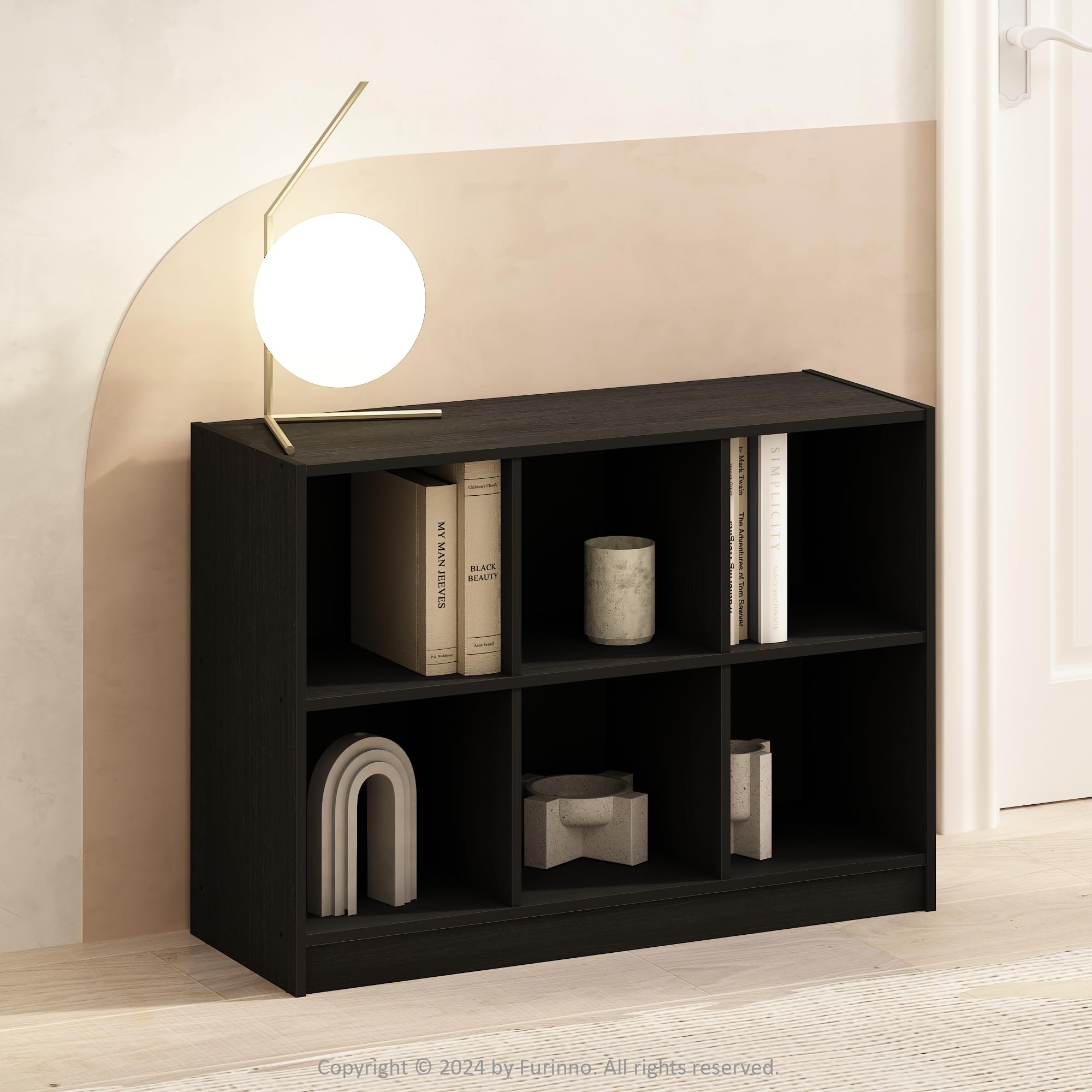Furinno Basic 3x2 Cube Organizer Shelf Storage, Bookcase, Espresso