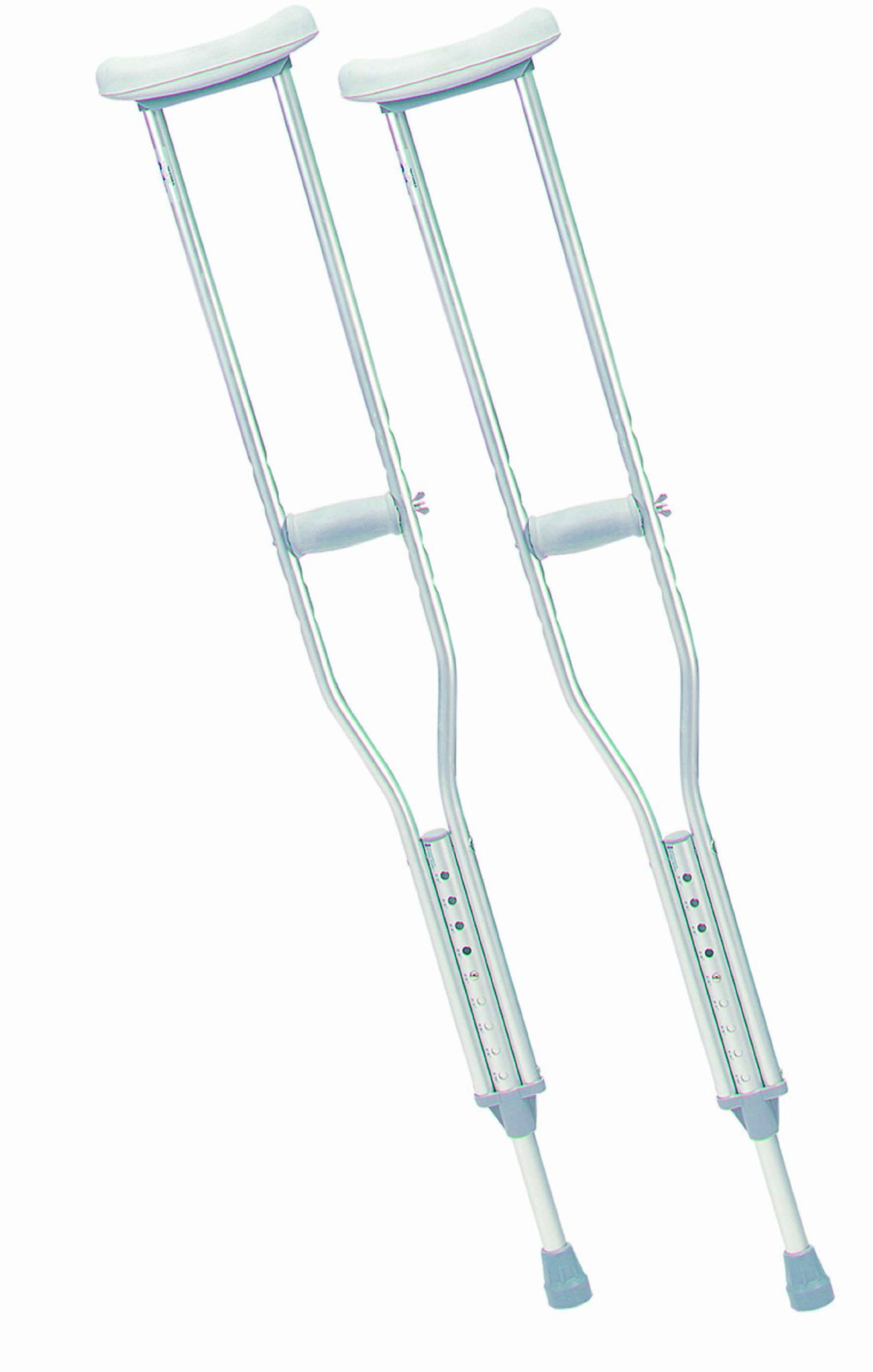 Drive Medical Aluminum Crutch with Comfortable Underarm Pad and Handgrip, Gray, Youth