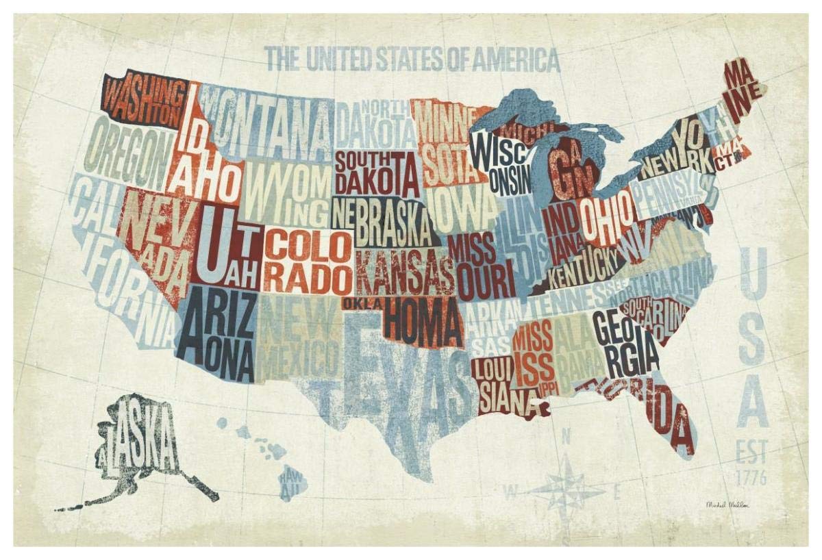 USA Modern Blue -Paper Art-62x42”
