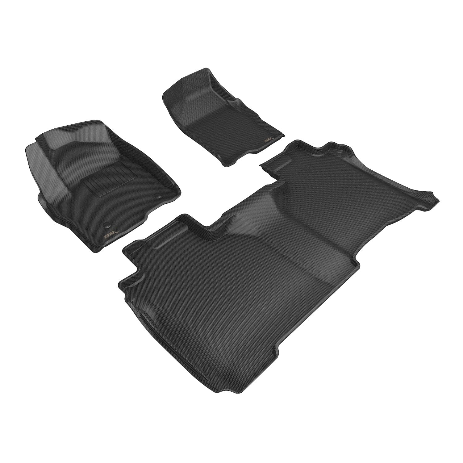 3D MAXpider Compatible with CHEVROLET SILVERADO DOUBLE CAB BUCKET SEATS 2025-2026 KAGU BLACK R1 R2