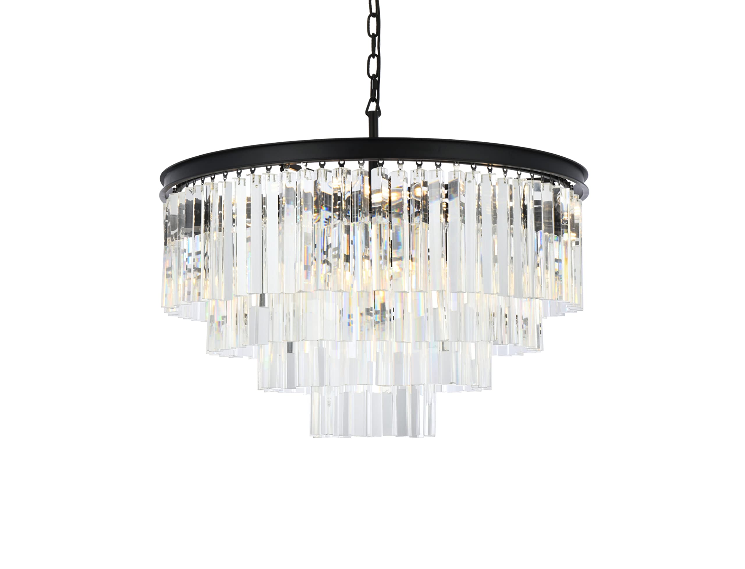 Sydney 17 light Matte Black Chandelier Clear Royal Cut Crystal