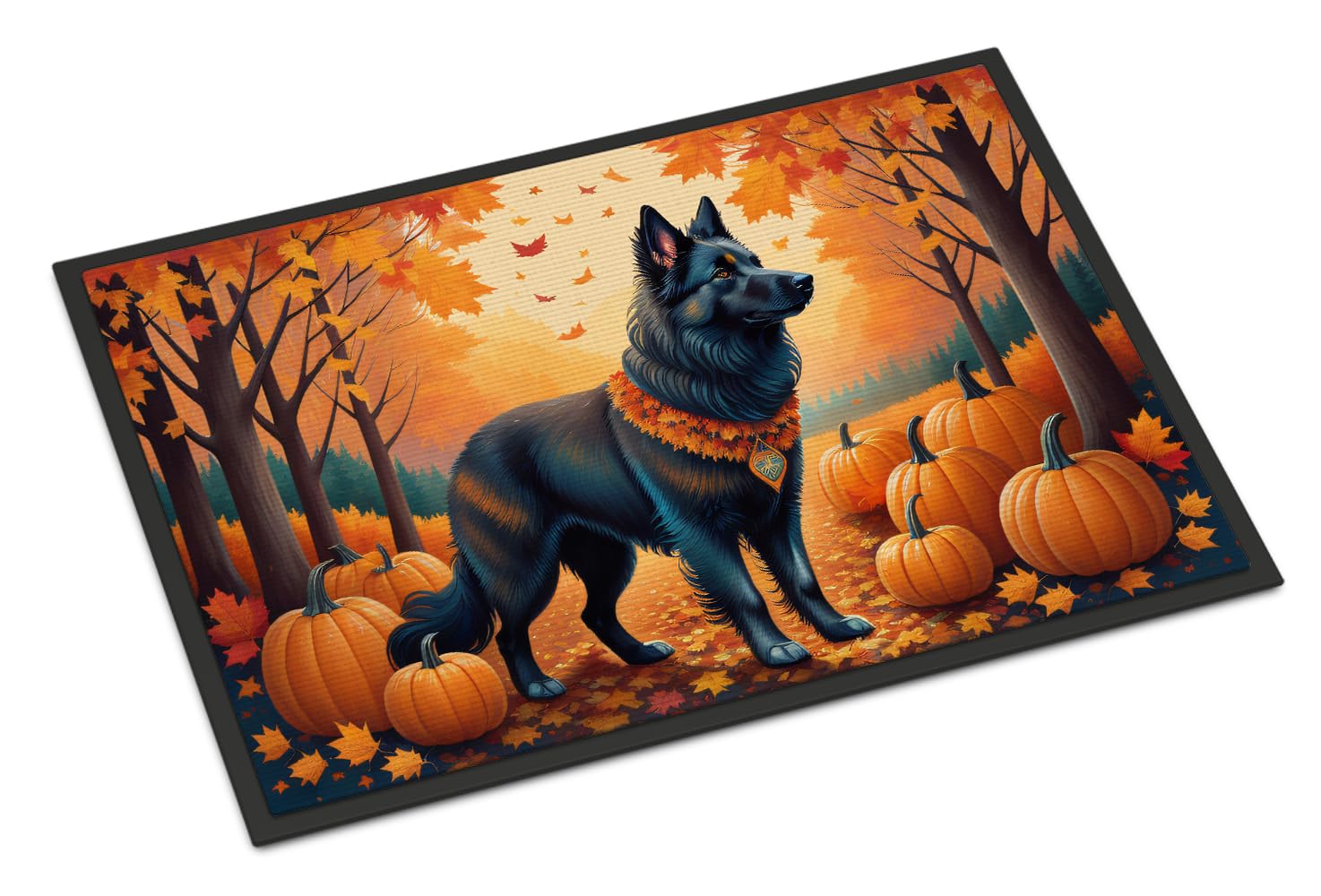 Carolines Treasures DAC1017JMAT Belgian Sheepdog Fall Indoor or Outdoor Mat 24x36 Front Door Mat Indoor Outdoor Rugs for Entryway, Non Slip Washable Low Pile, 24H X 36W