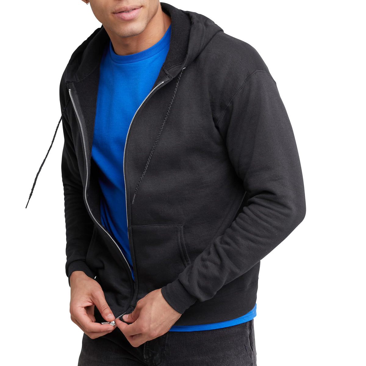 Hanes Men'S Full-Zip Eco-Smart Hoodie, Black, X-Large