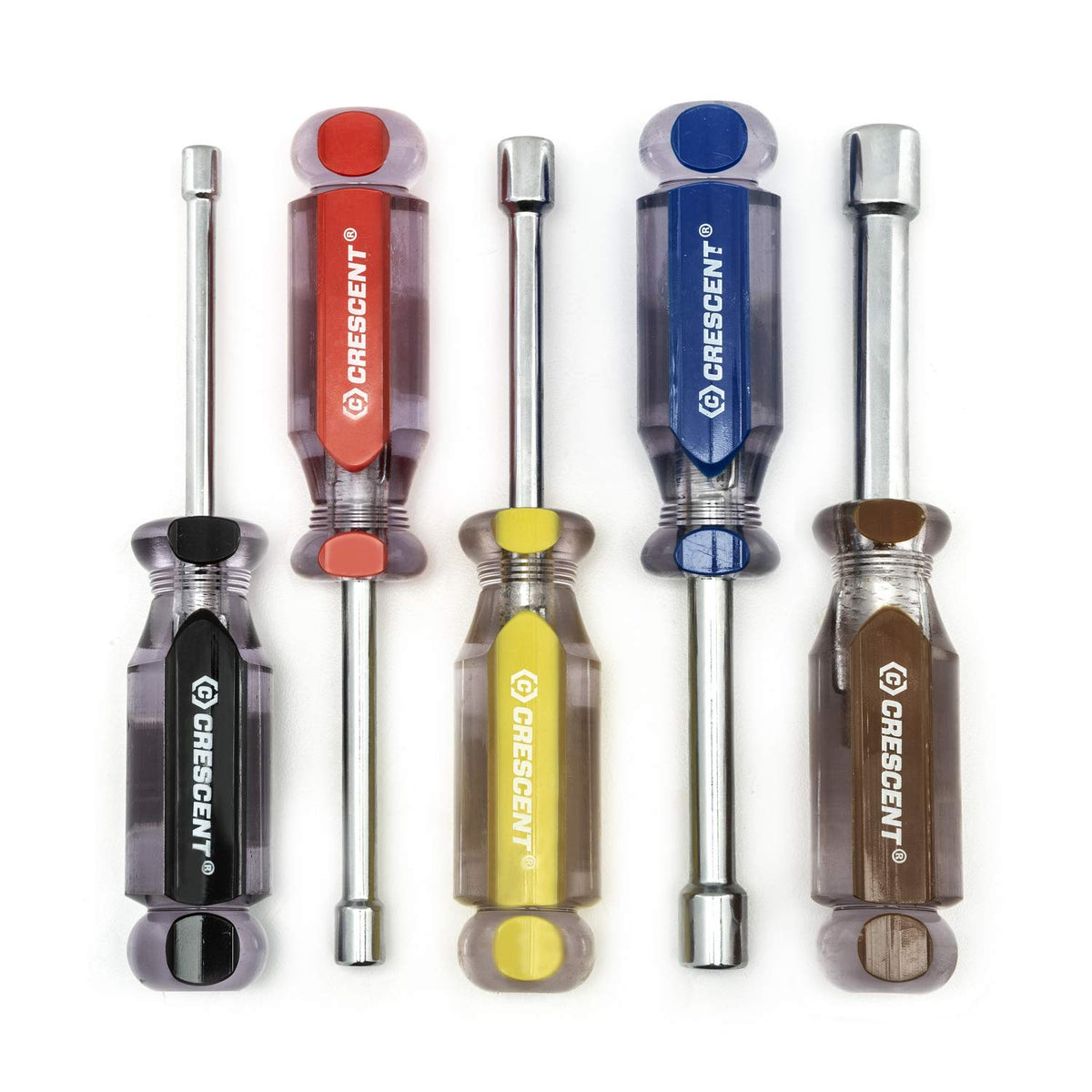 Crescent 5 Pc. Sae Solid Shaft Tri-Lobe Acetate Nutdriver Set - Cnd5Saen