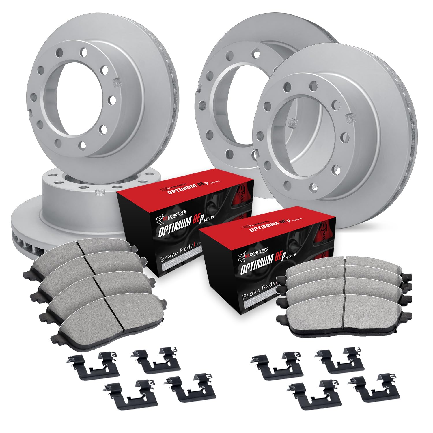 R1 Concepts Disc Brake Rotor Set with Optimum Oe Pads and Hardware WFUH2-99741