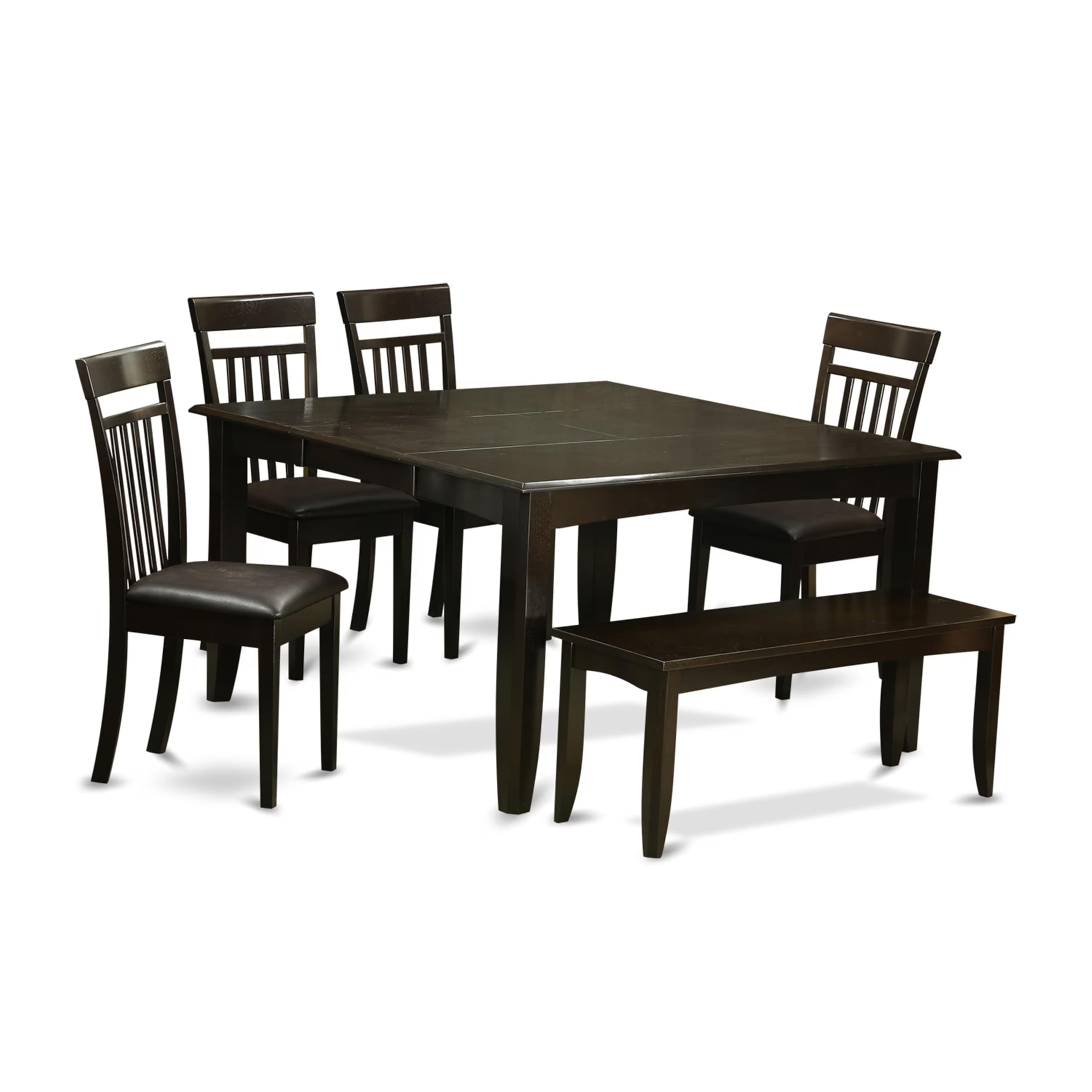 6  PC  Dining  room  set  with  bench-Dinette  Table  with  Leaf  and  4  Dining  Chairs  Plus  Bench.