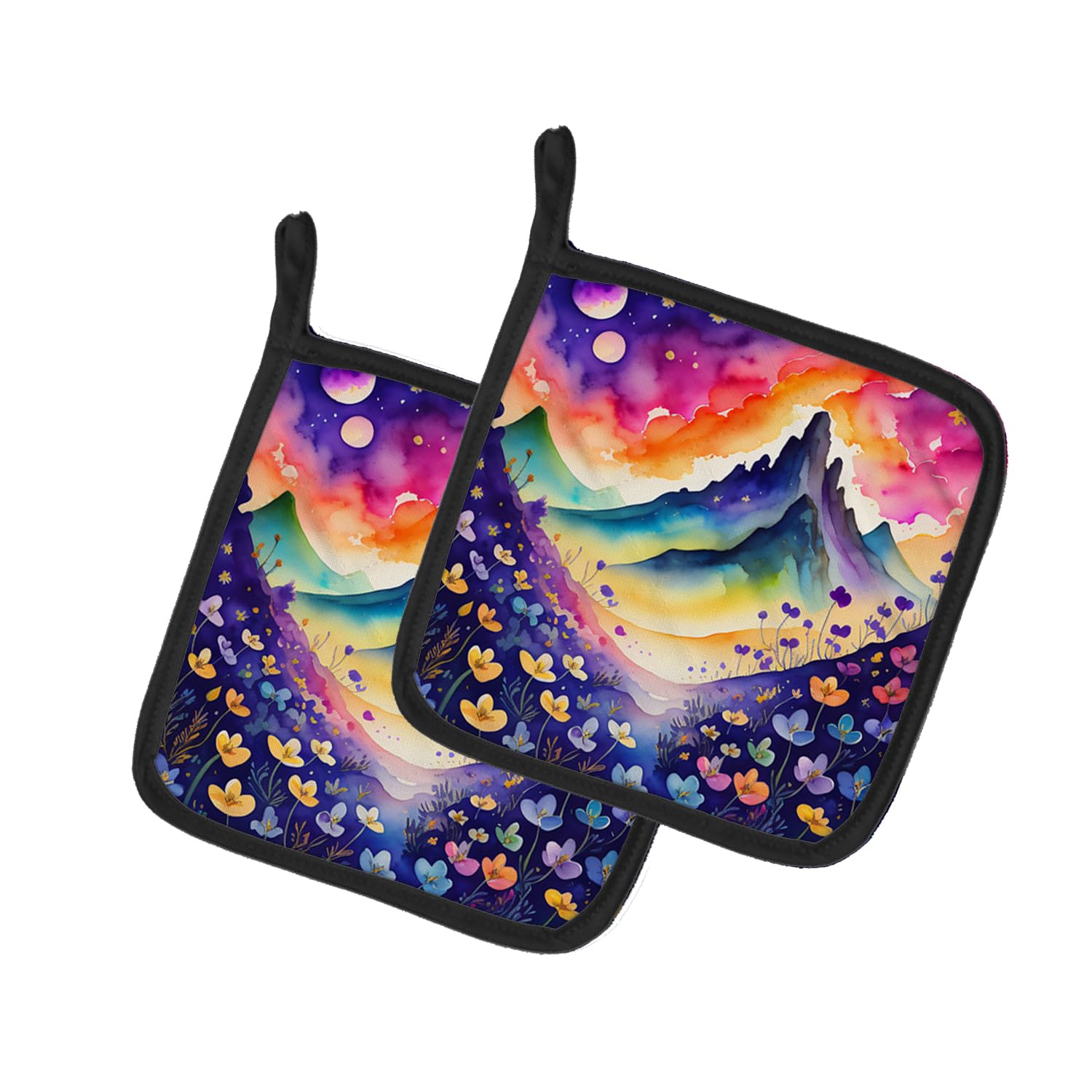 Colorful Violets Pair of Pot Holders