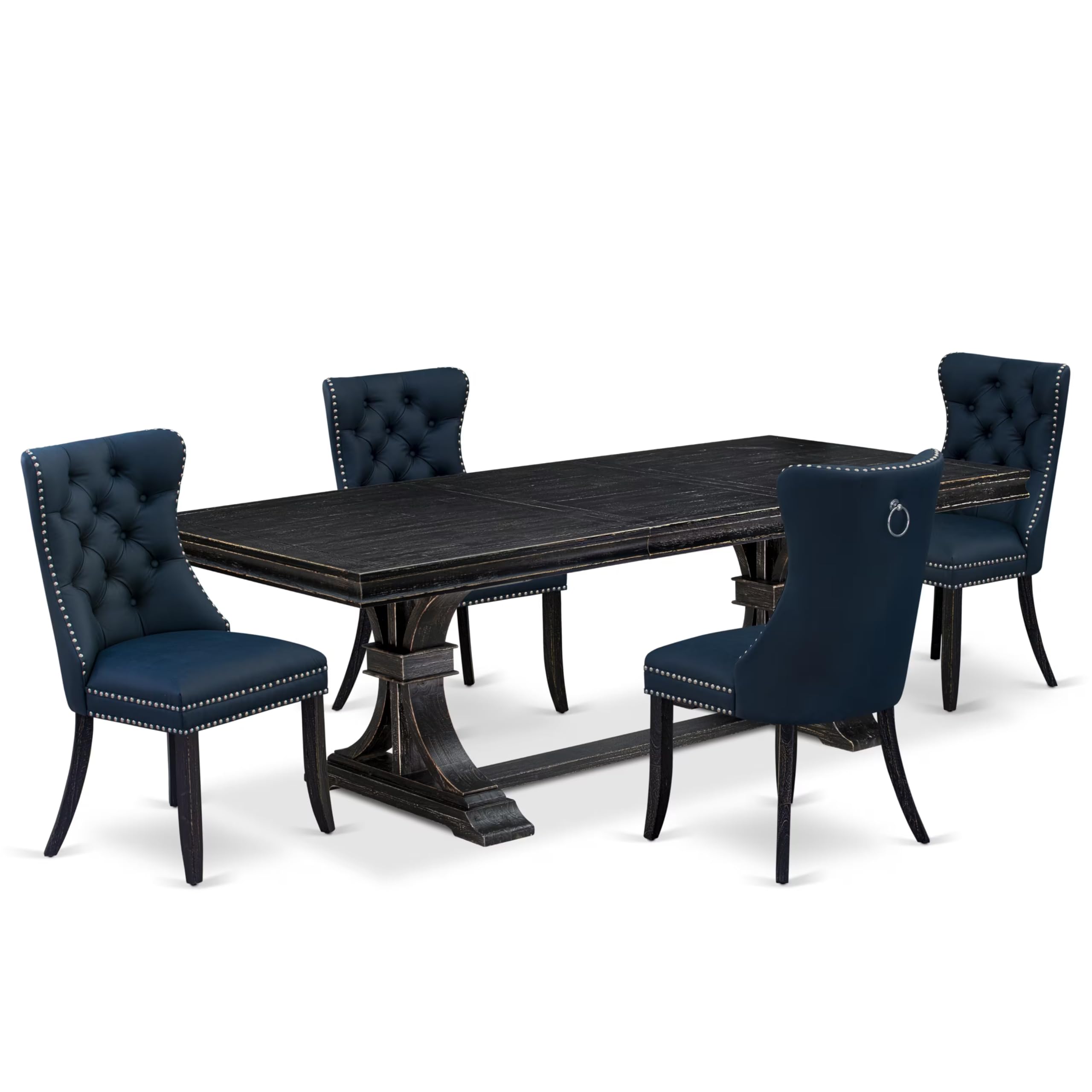 5 piece dining table set a dinner table and 4 Faux Leather dining Chairs