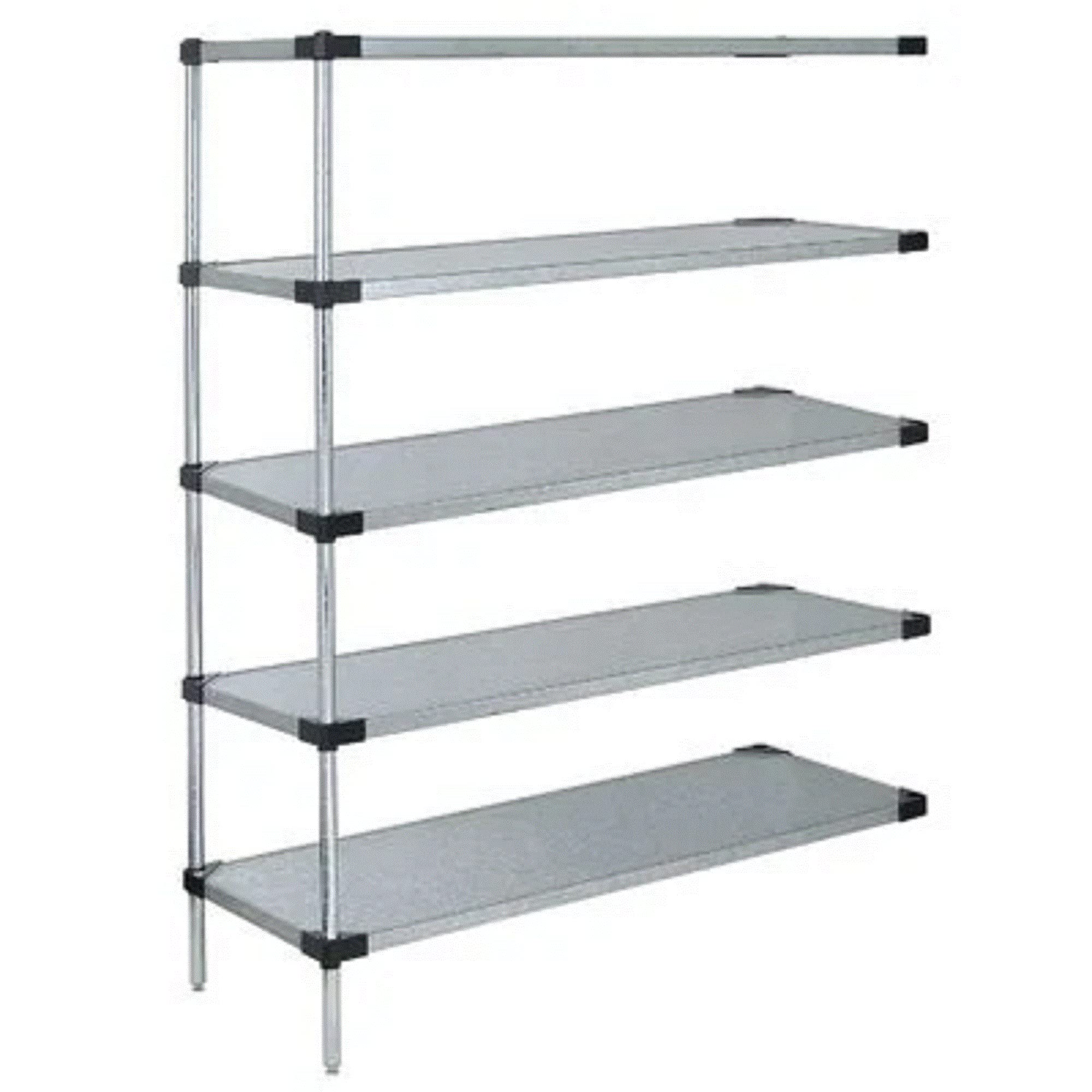 Quantum AD63-2124SG-5 Solid Shelving Add-On Kit, 24W x 21D x 63H, 300 lbs Capacity, Carbon Steel, Galvanized, NSF