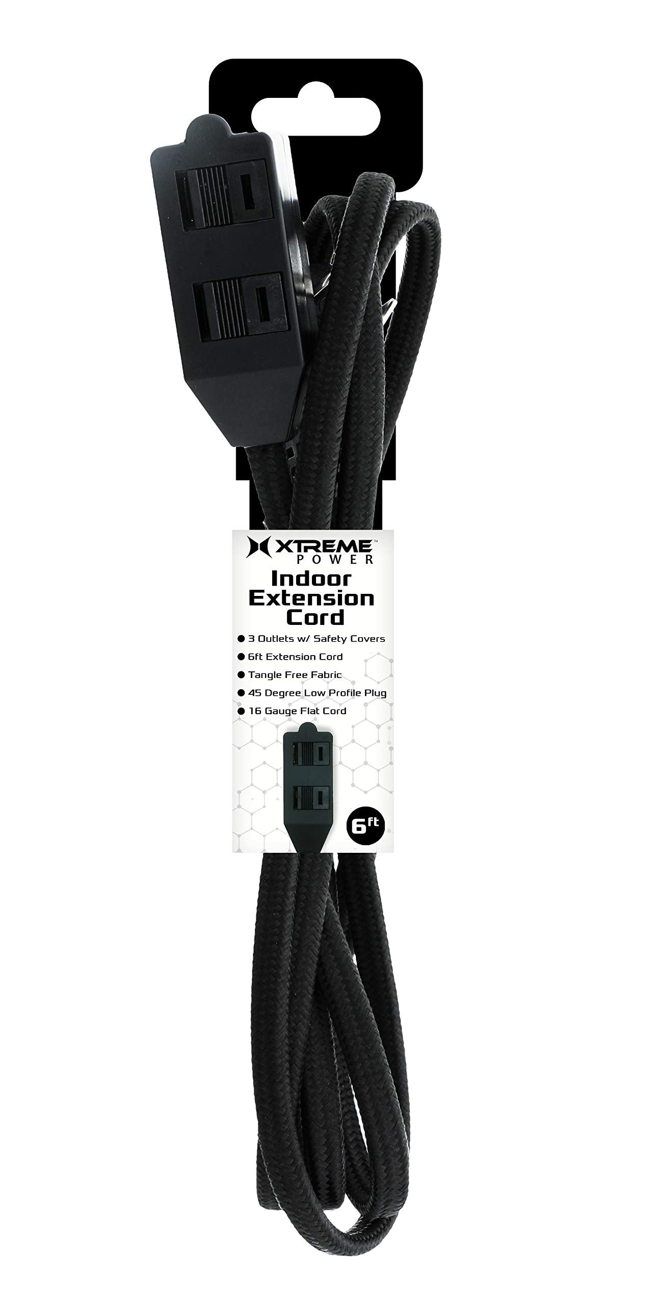 6-Foot Indoor Extension Cord Black