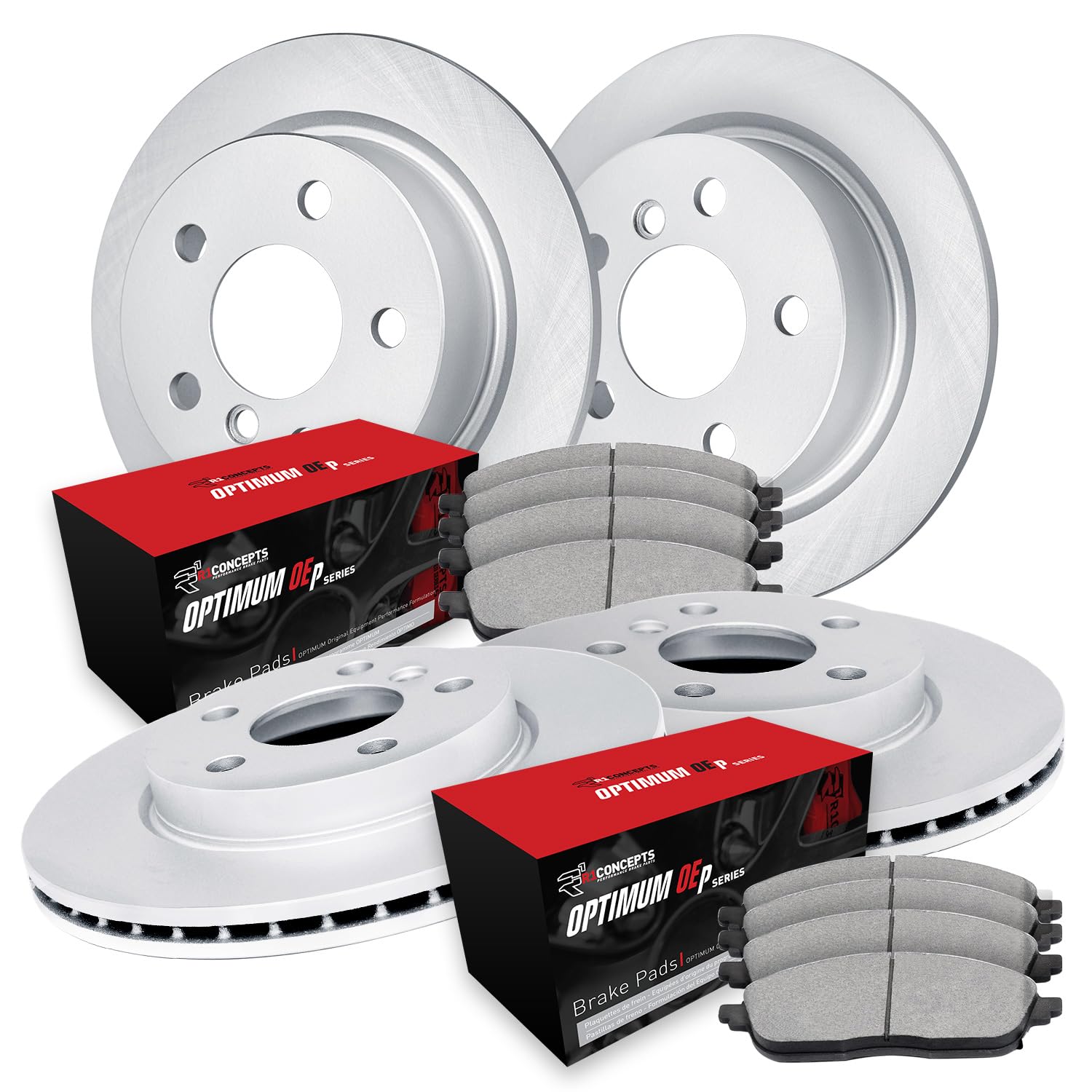 R1 Concepts GEOMET Disc Brake Rotor Set with Optimum Oe Pads WJUN2-32014