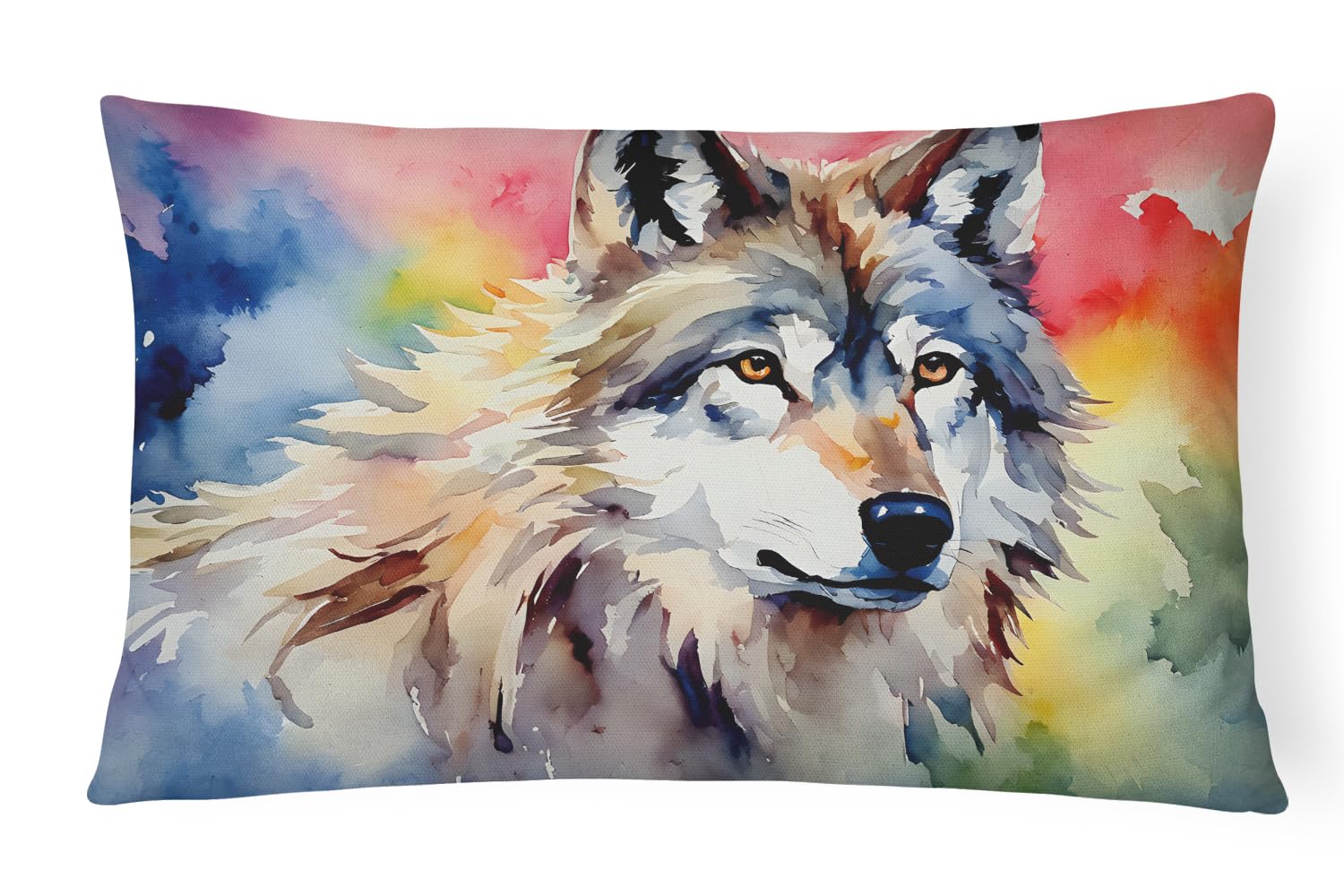 Carolines Treasures DAC3009PW1216 Wolves Wolf Throw Pillow Machine Washable, Indoor Outdoor Decorative Pillow for Couch, Bed or Patio, 12HX16W