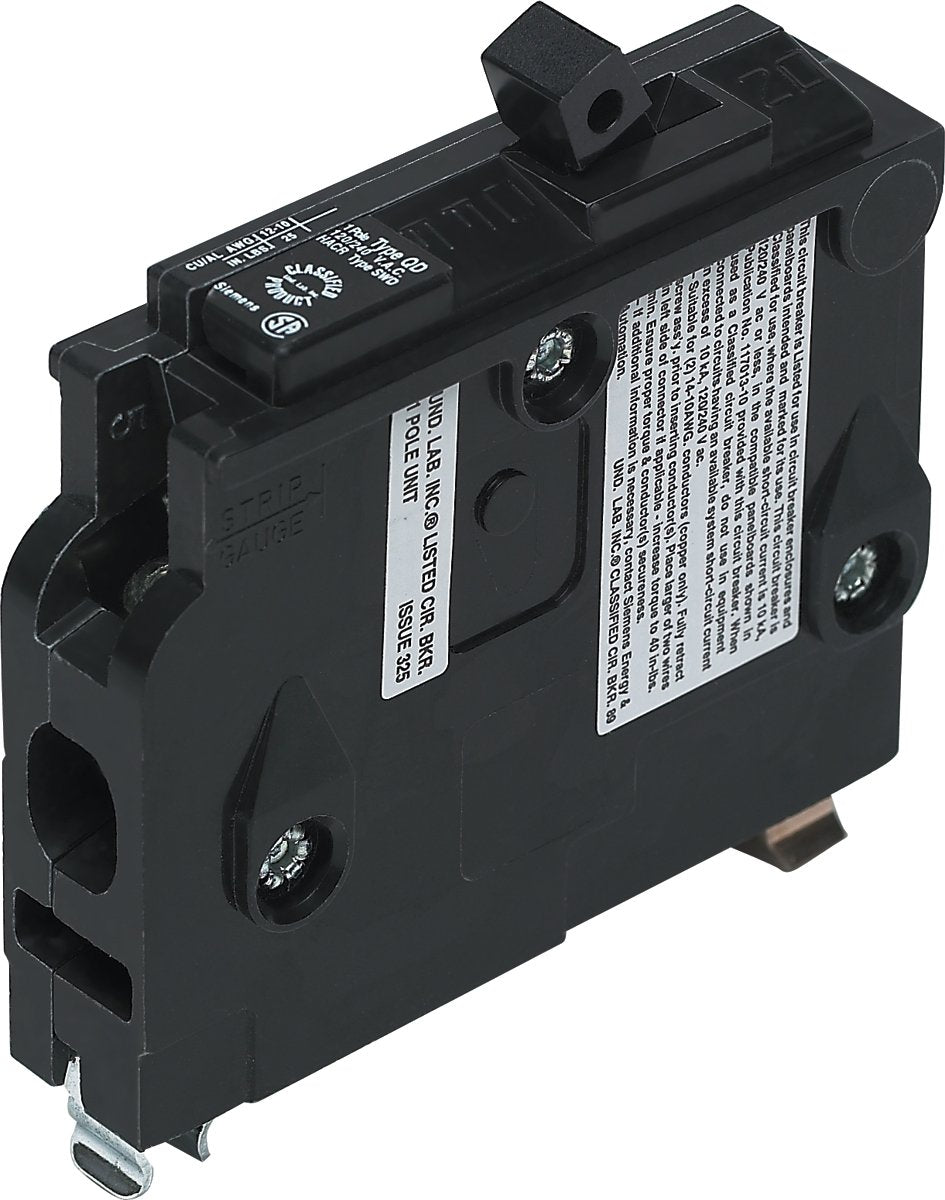 Siemens Ited120 Classified Circuit Breaker Type Qd Replacement For Square D Type Qo. 1-Pole 20-Amp  Black