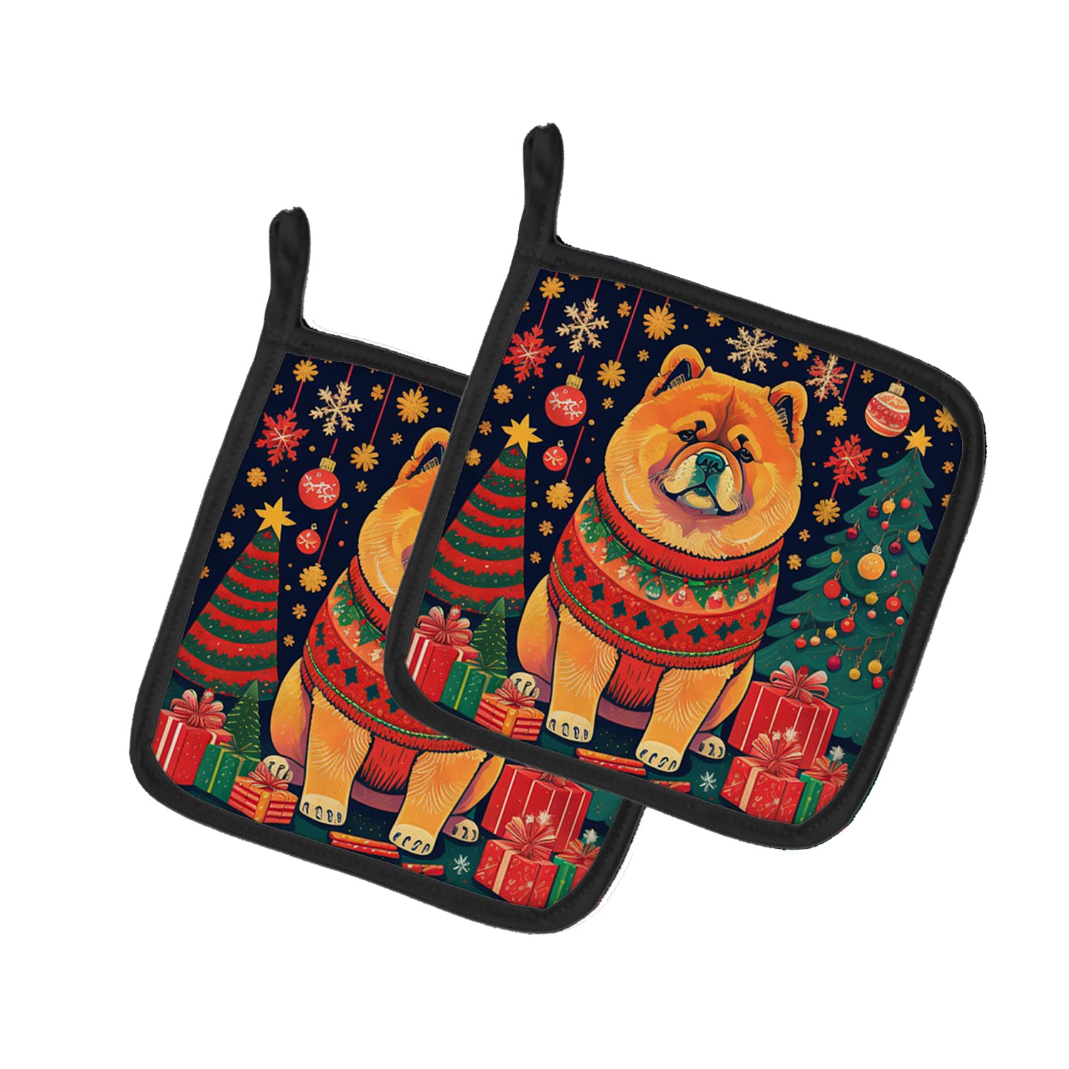 Chow Chow Christmas Pair of Pot Holders